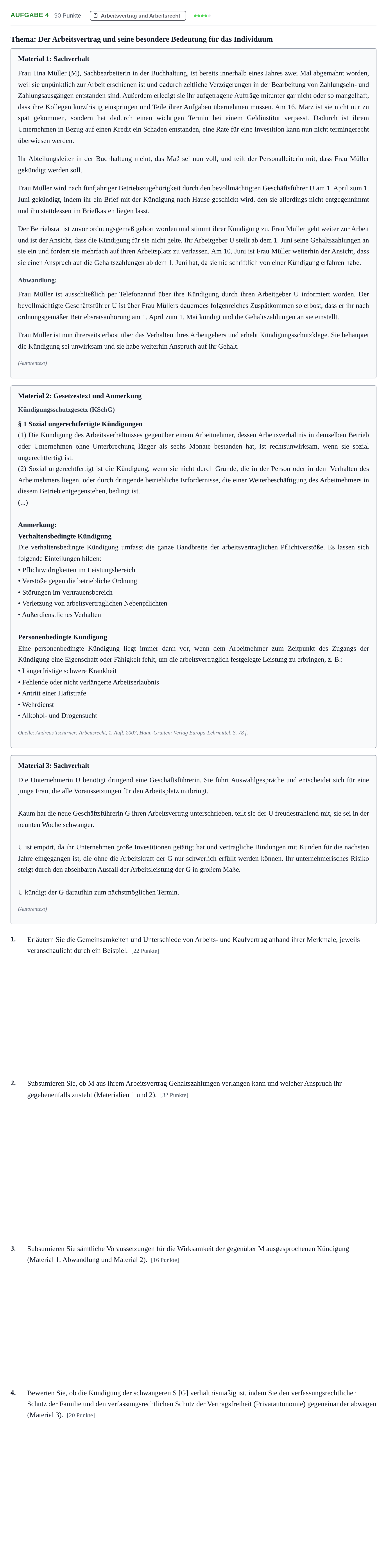 Aufgabenstellung: Aufgabe 4 · Abitur NRW Recht LK · Haupttermin 2021