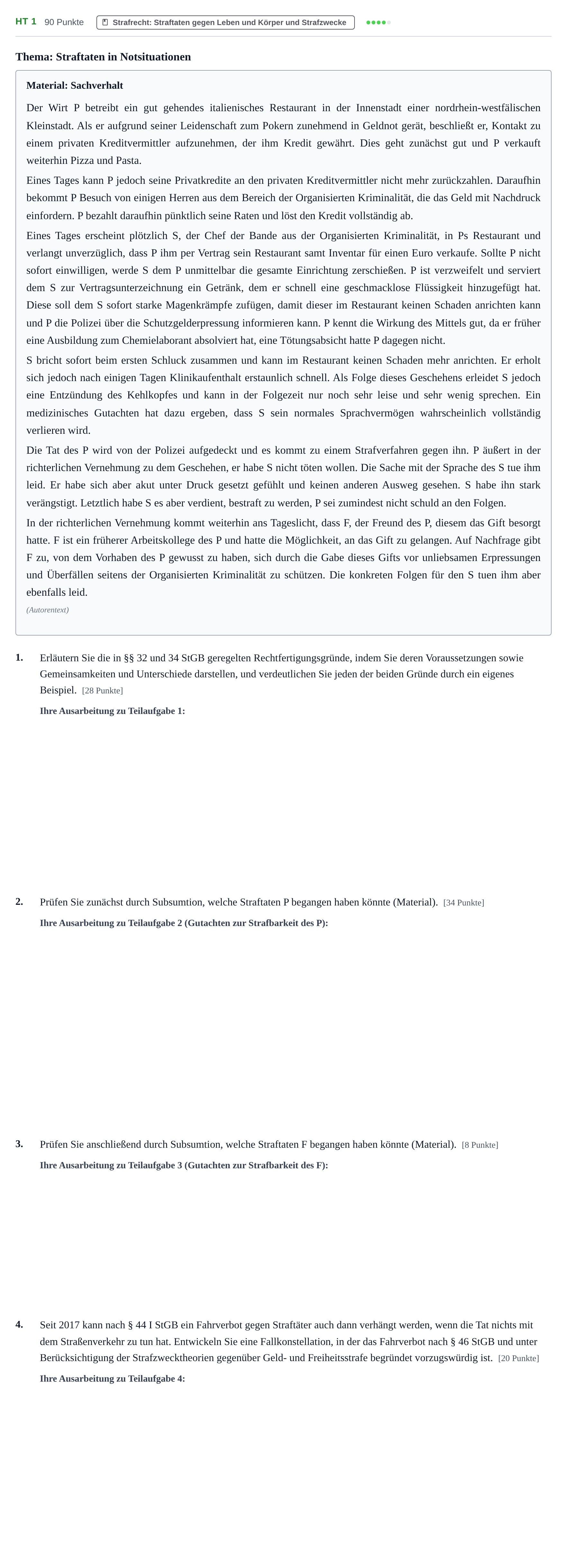 Aufgabenstellung: Aufgabe HT 1 · Abitur NRW Recht LK · Haupttermin 2023