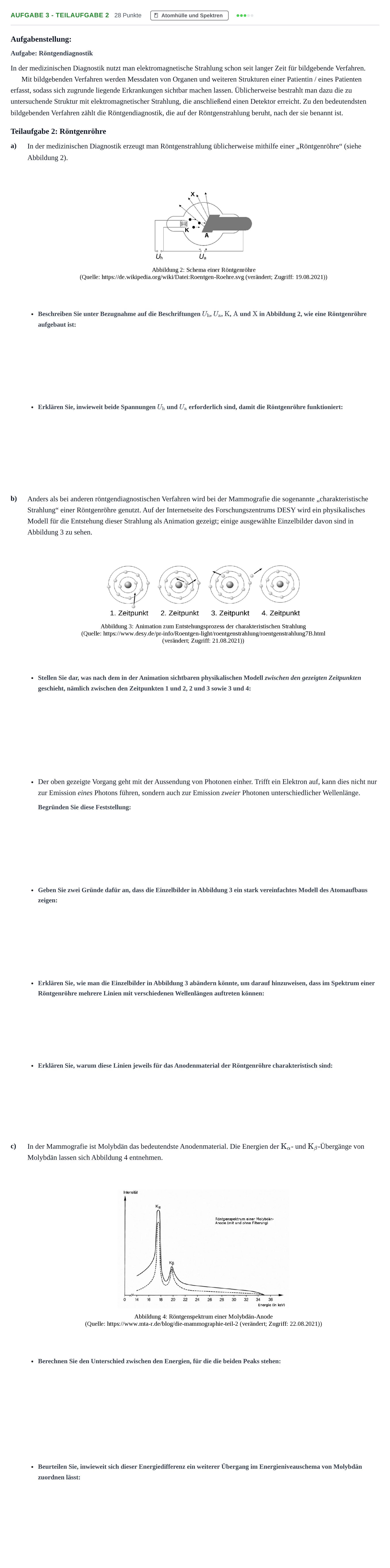 Aufgabenstellung: Aufgabe 3 - Teilaufgabe 2 · Abitur NRW Physik GK · Nachtermin 2022