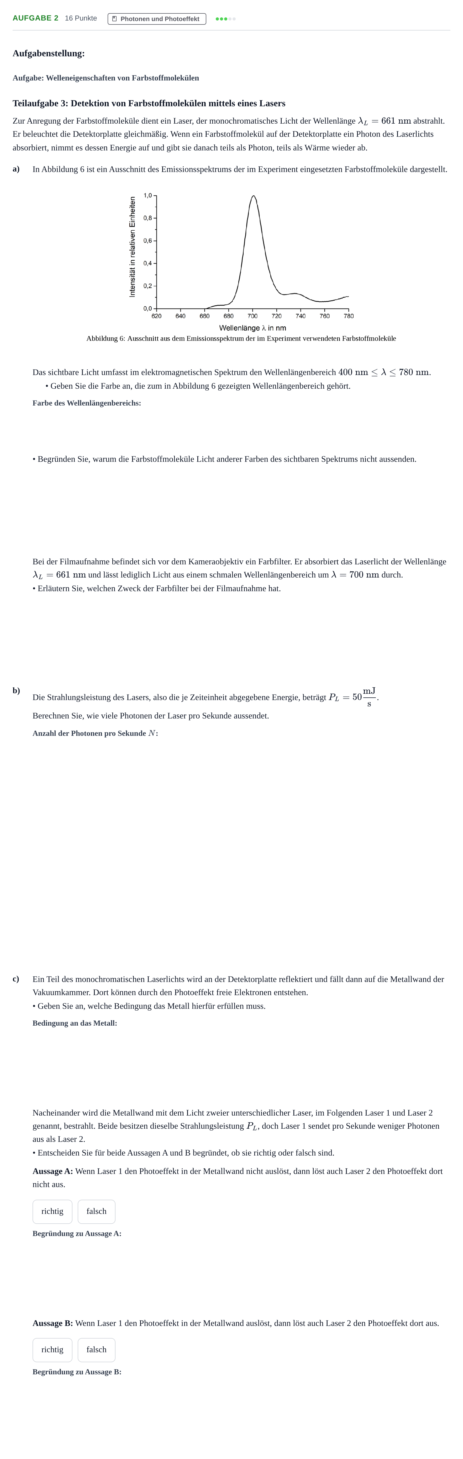Aufgabenstellung: Aufgabe 2 - Photonen und Photoeffekt · Abitur NRW Physik LK · Haupttermin · Weiterbildungskolleg 2022