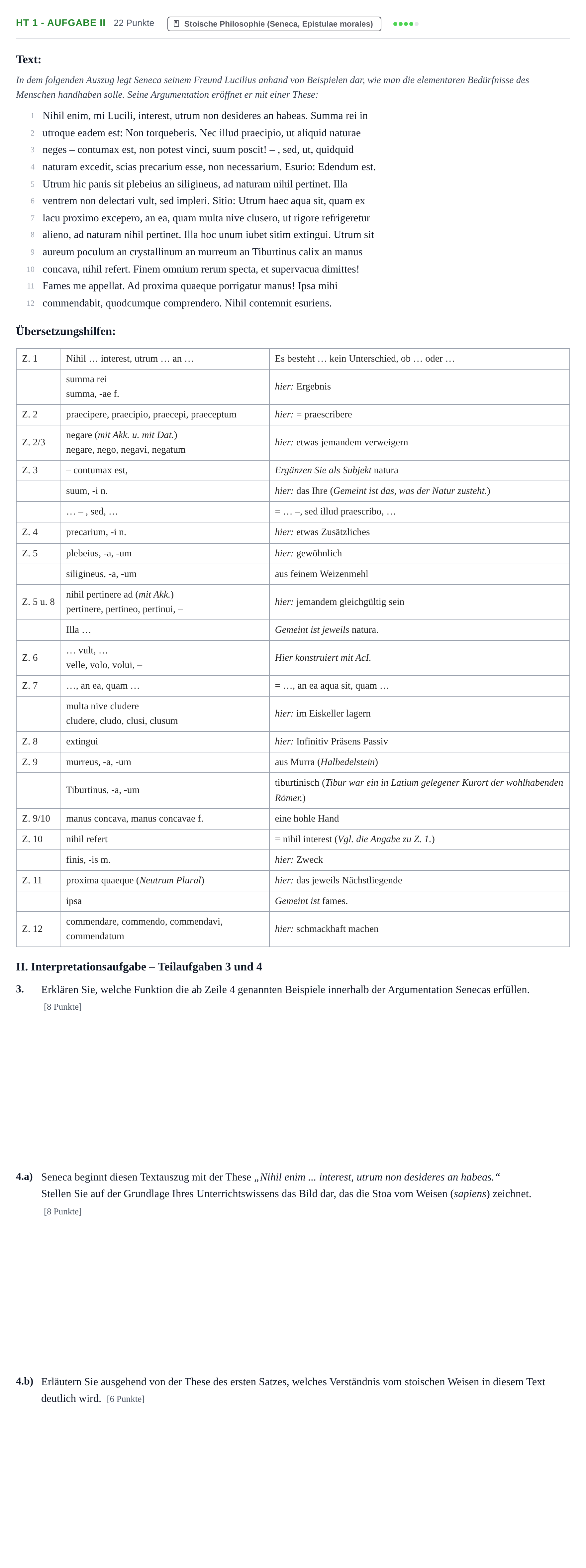 Aufgabenstellung: Aufgabe HT 1 - Aufgabe II · Abitur NRW Latein GK · Haupttermin · fortgeführt 2021