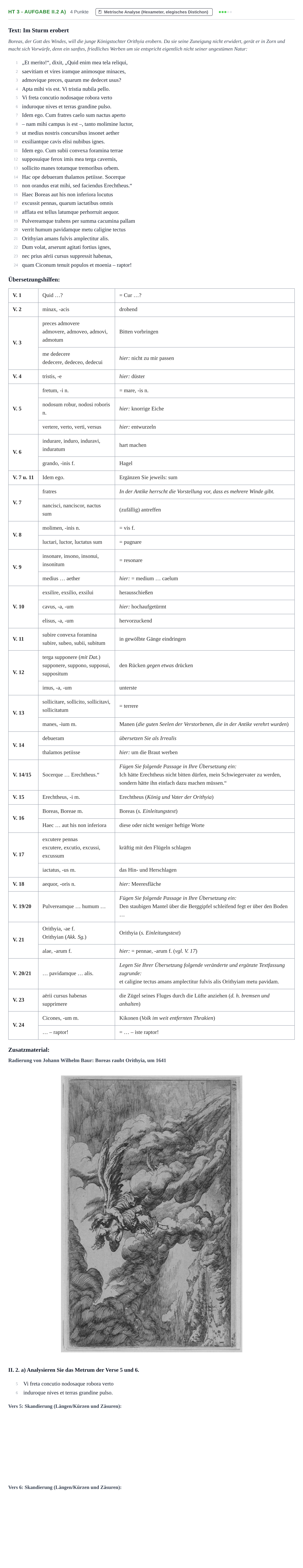 Aufgabenstellung: Aufgabe HT 3 - Aufgabe II.2 a) · Abitur NRW Latein GK · Haupttermin · fortgeführt 2021