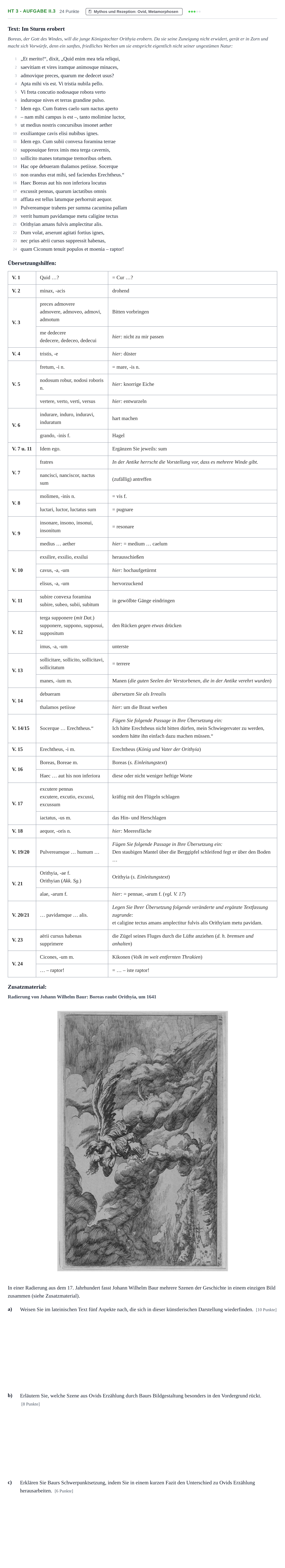 Aufgabenstellung: Aufgabe HT 3 - Aufgabe II.3 · Abitur NRW Latein GK · Haupttermin · fortgeführt 2021