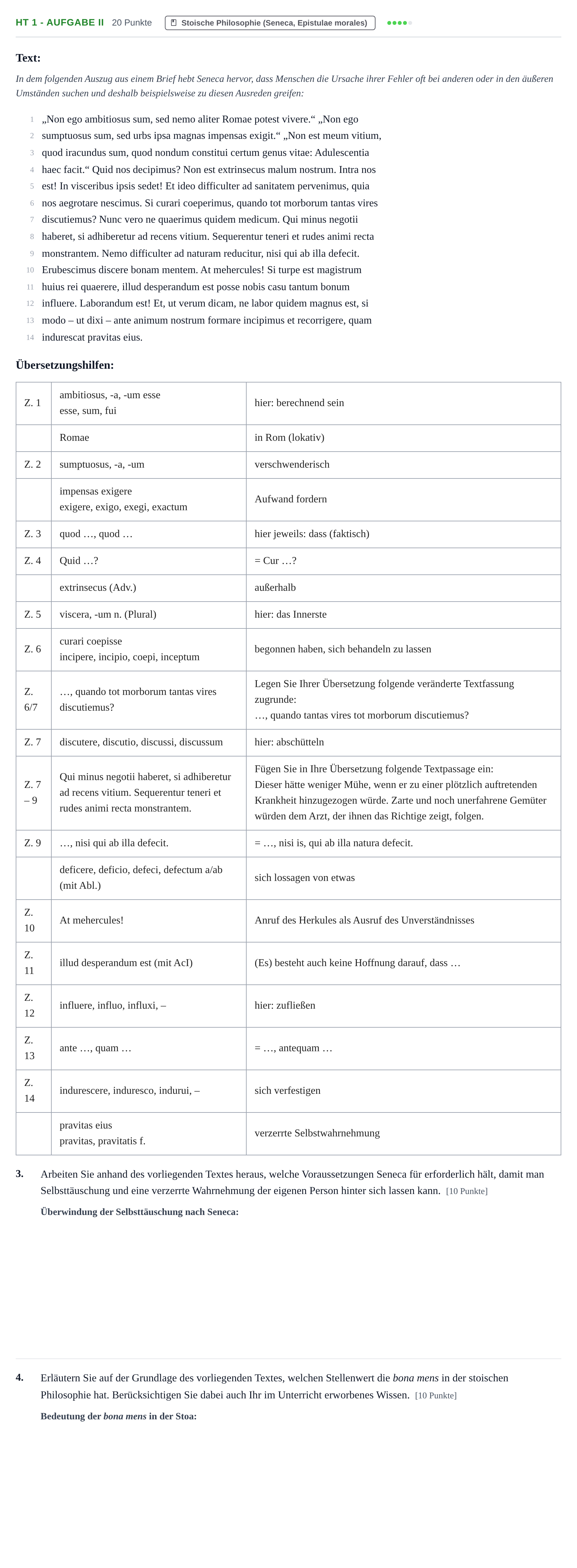Aufgabenstellung: Aufgabe HT 1 - Aufgabe II · Abitur NRW Latein GK · Haupttermin · neu einsetzend 2022