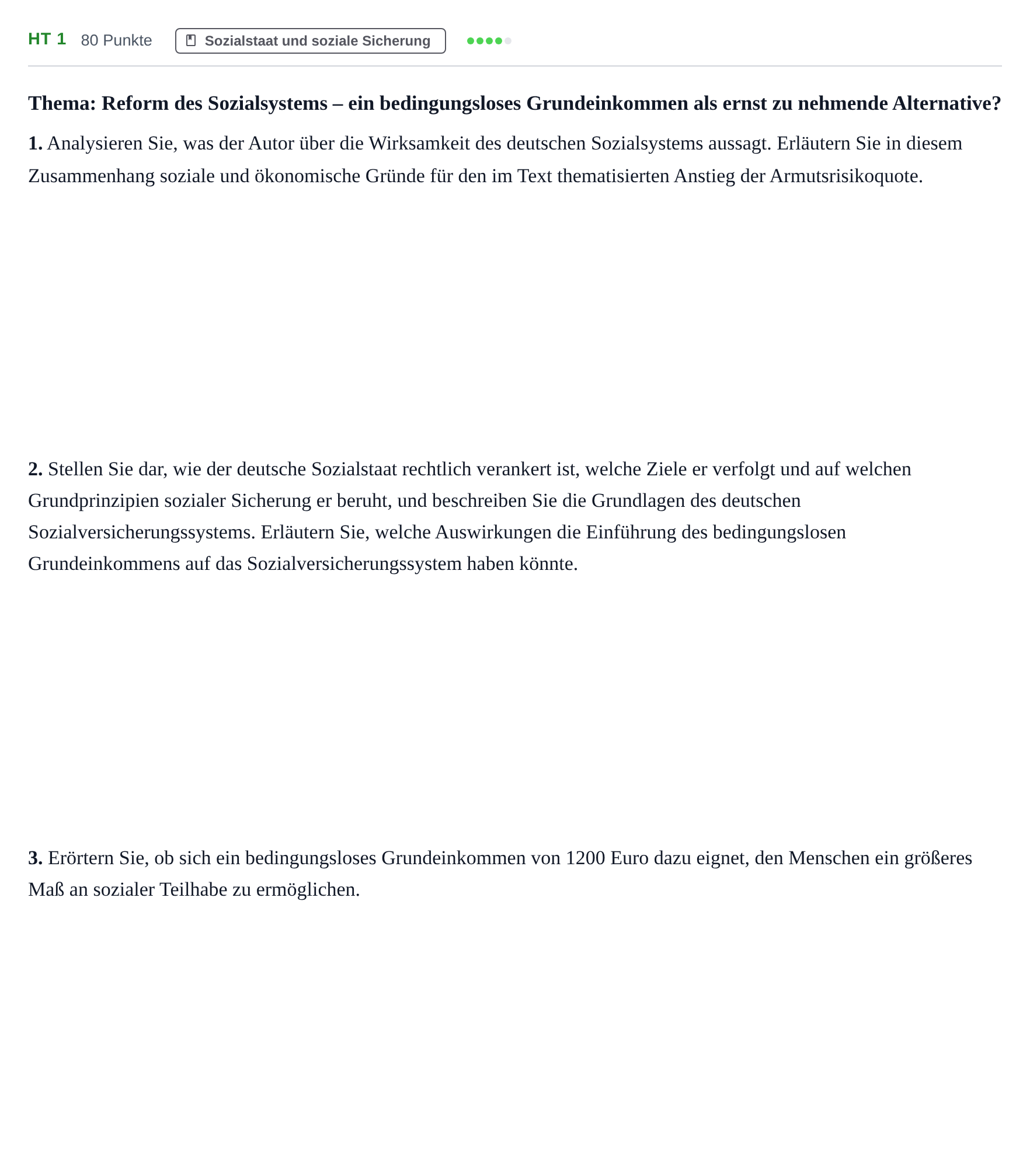 Aufgabenstellung: Aufgabe HT 1 · Abitur NRW Soziologie GK · Haupttermin · Weiterbildungskolleg 2021