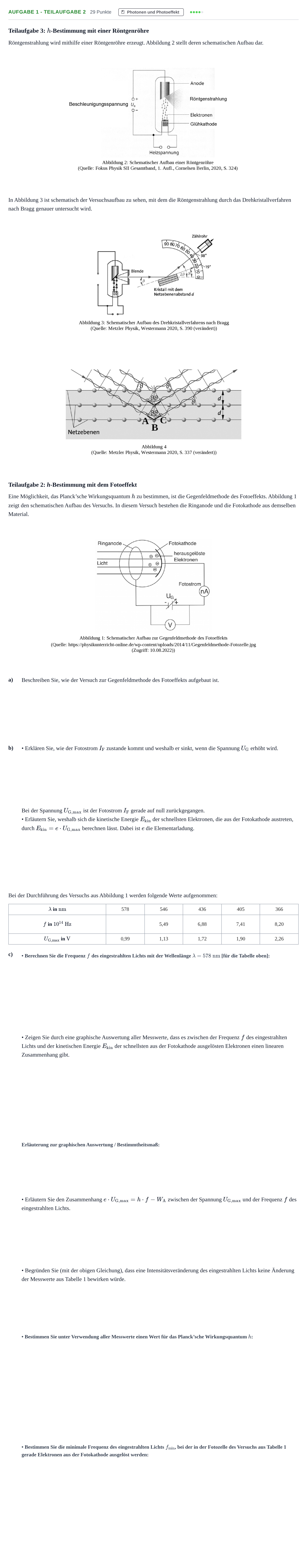 Aufgabenstellung: Aufgabe 1 - Teilaufgabe 2 · Abitur NRW Physik LK · Haupttermin · Weiterbildungskolleg 2023