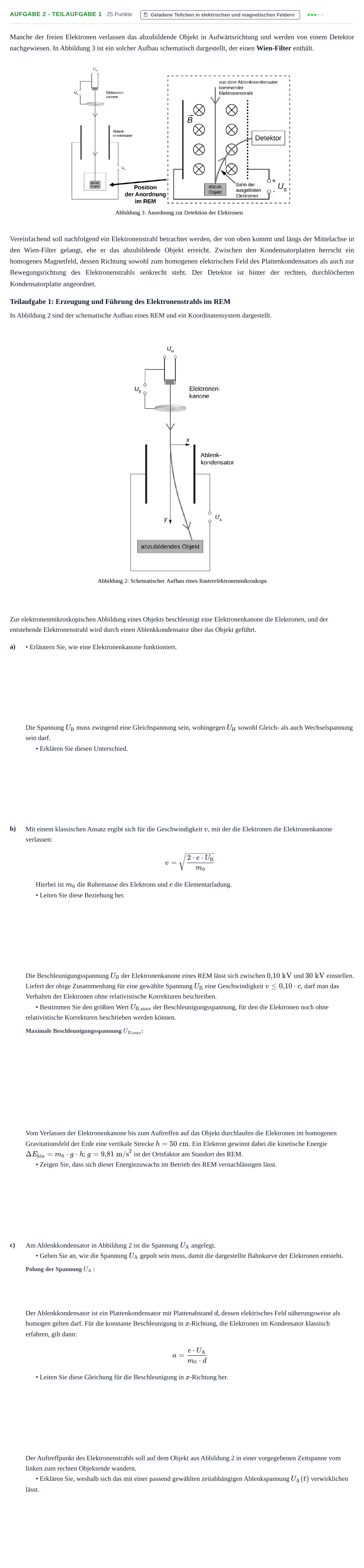 Aufgabenstellung: Aufgabe 2 - Teilaufgabe 1 · Abitur NRW Physik LK · Haupttermin · Weiterbildungskolleg 2023