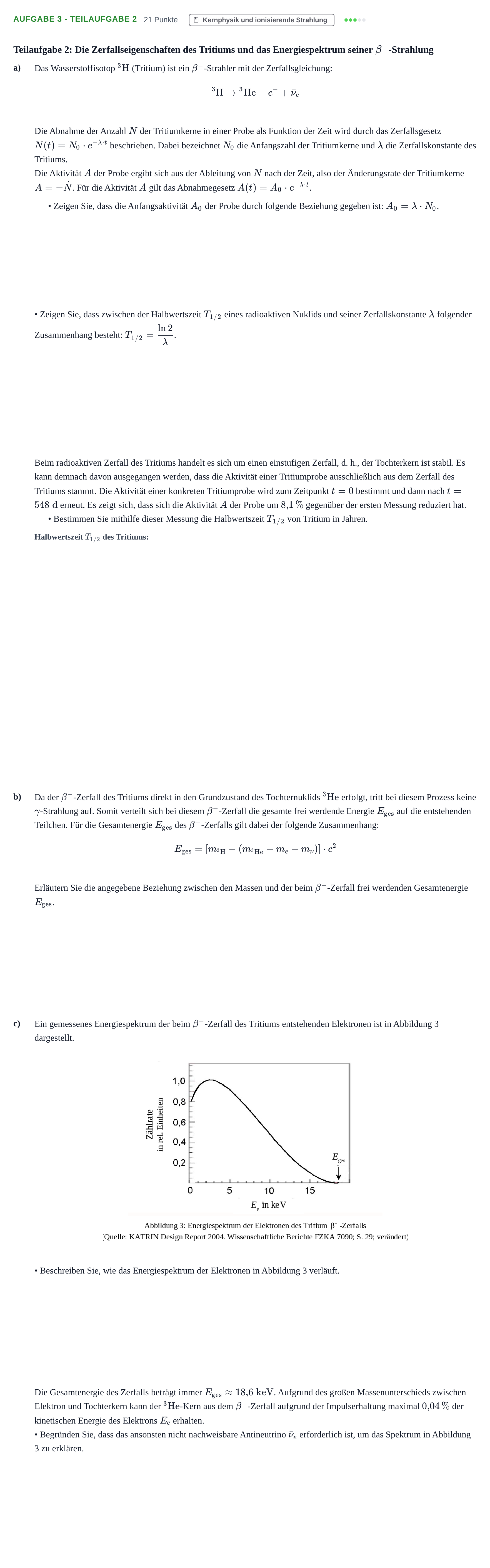 Aufgabenstellung: Aufgabe 3 - Teilaufgabe 2 · Abitur NRW Physik LK · Haupttermin · Weiterbildungskolleg 2023