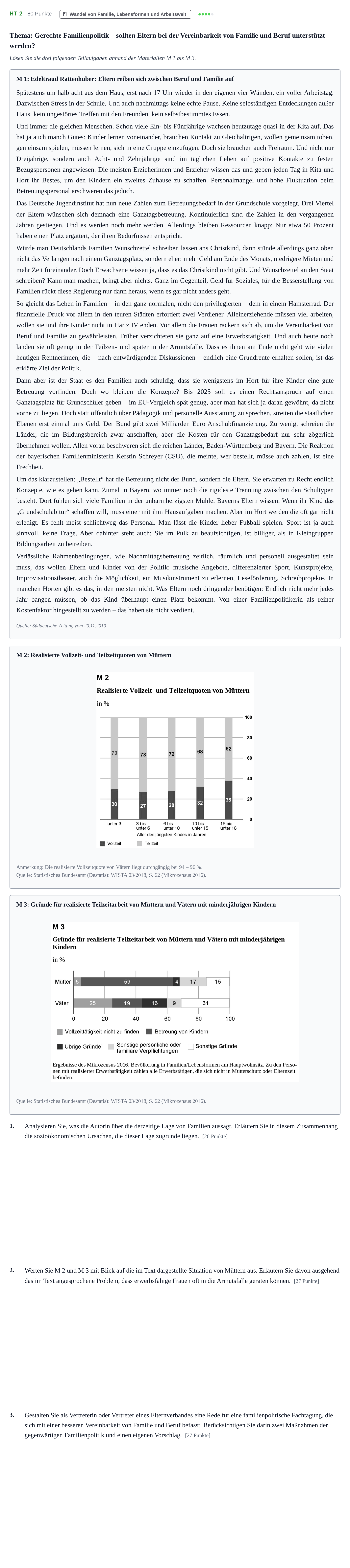 Aufgabenstellung: Aufgabe HT 2 · Abitur NRW Soziologie LK · Haupttermin · Weiterbildungskolleg 2021