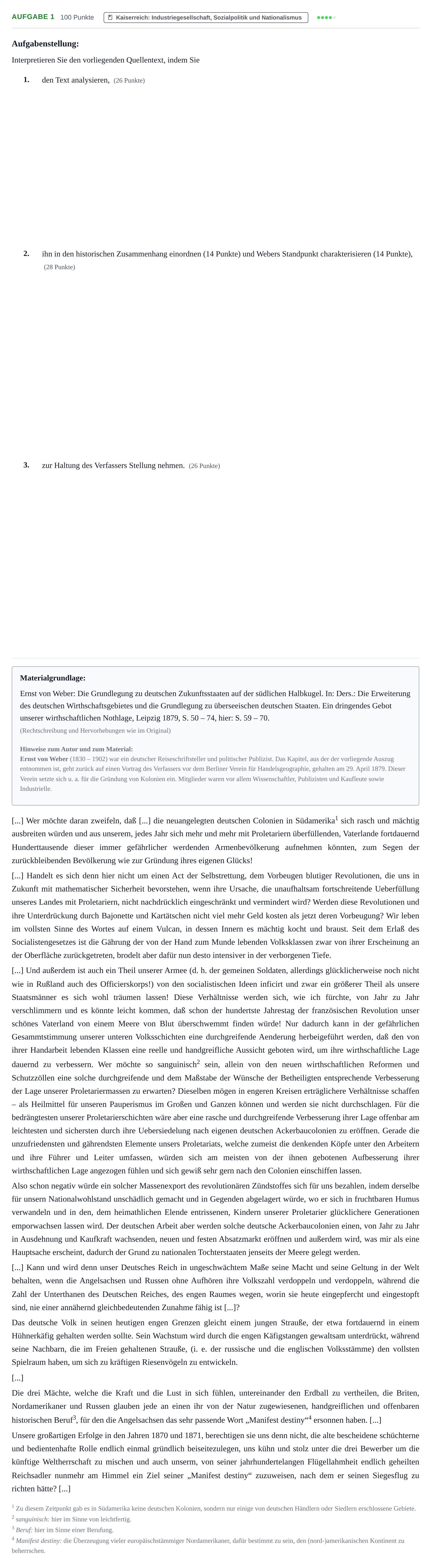 Aufgabenstellung: Aufgabe 1 · Abitur NRW Geschichte GK · Nachtermin 2021