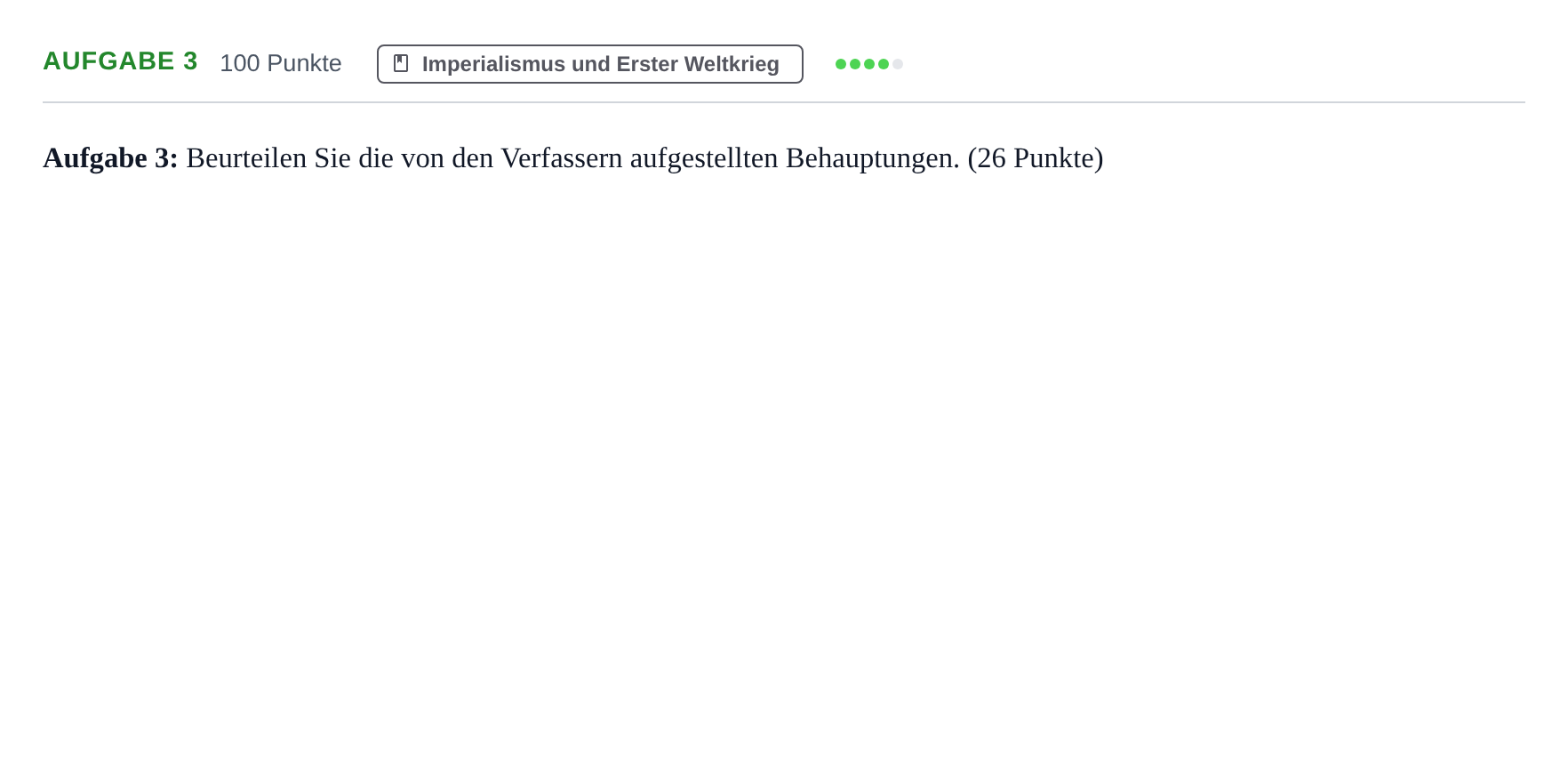 Aufgabenstellung: Aufgabe 3 · Abitur NRW Geschichte GK · Nachtermin 2021