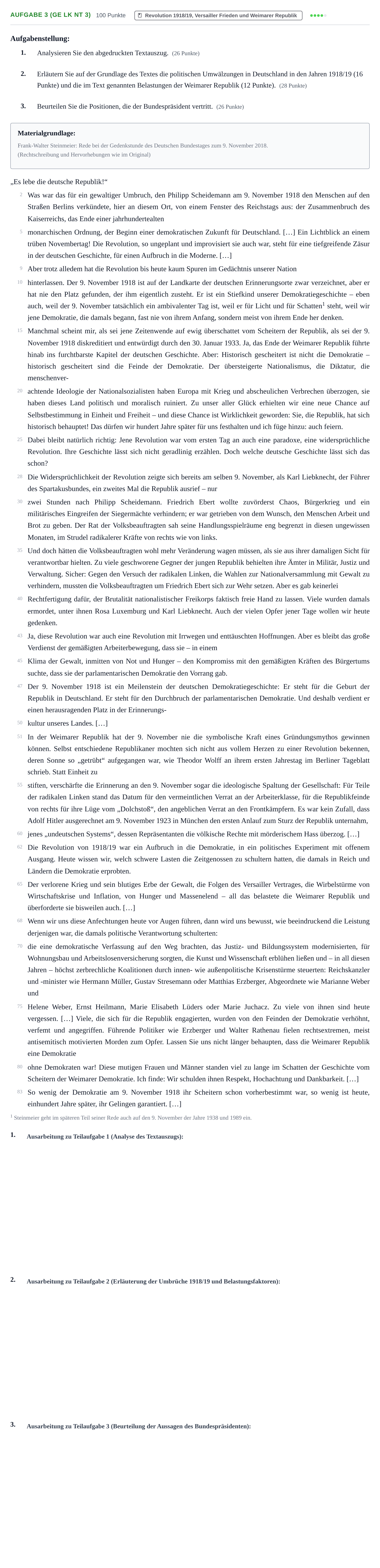Aufgabenstellung: Aufgabe 3 (GE LK NT 3) · Abitur NRW Geschichte LK · Nachtermin 2021