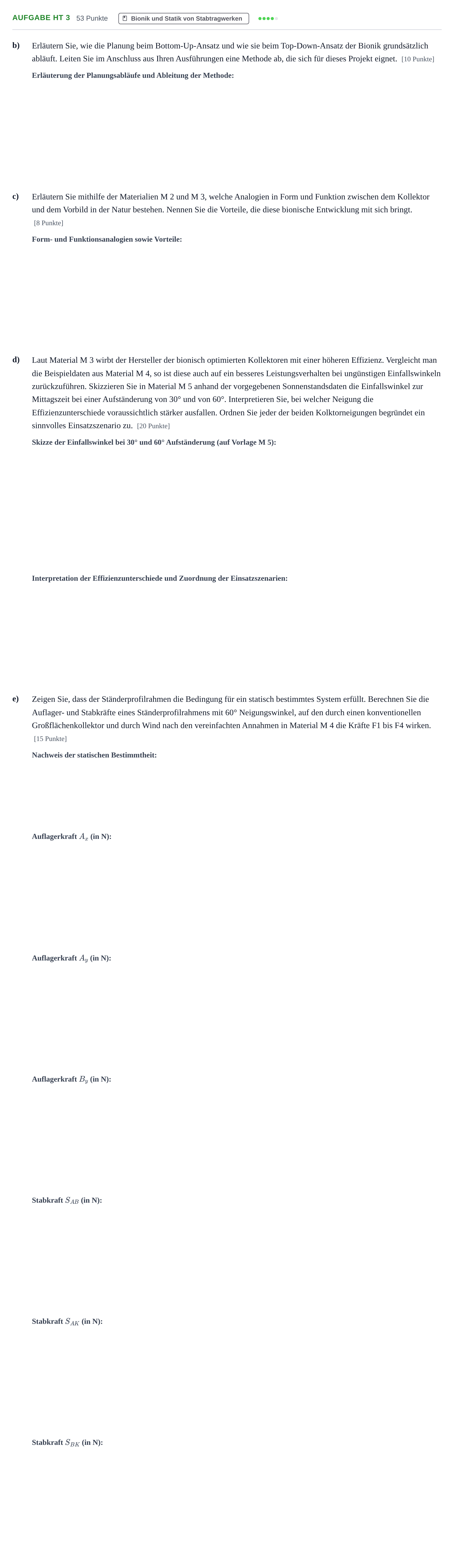 Aufgabenstellung: Aufgabe HT 3 - Bionik und Statik von Stabtragwerk… · Abitur NRW Technik LK · Haupttermin 2022