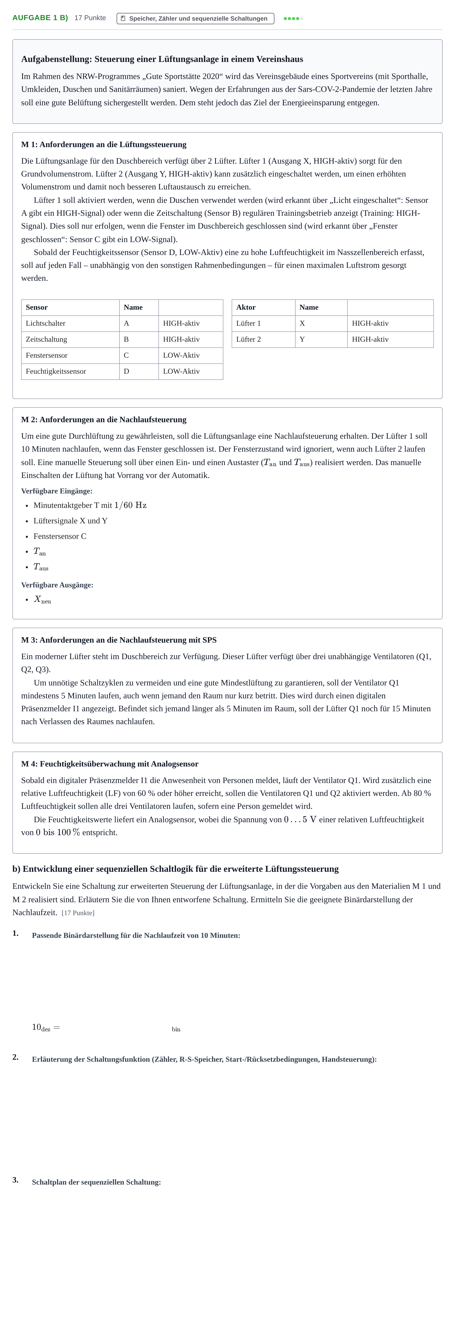 Aufgabenstellung: Aufgabe 1 b) - Speicher, Zähler und sequenzielle… · Abitur NRW Technik LK · Haupttermin 2023