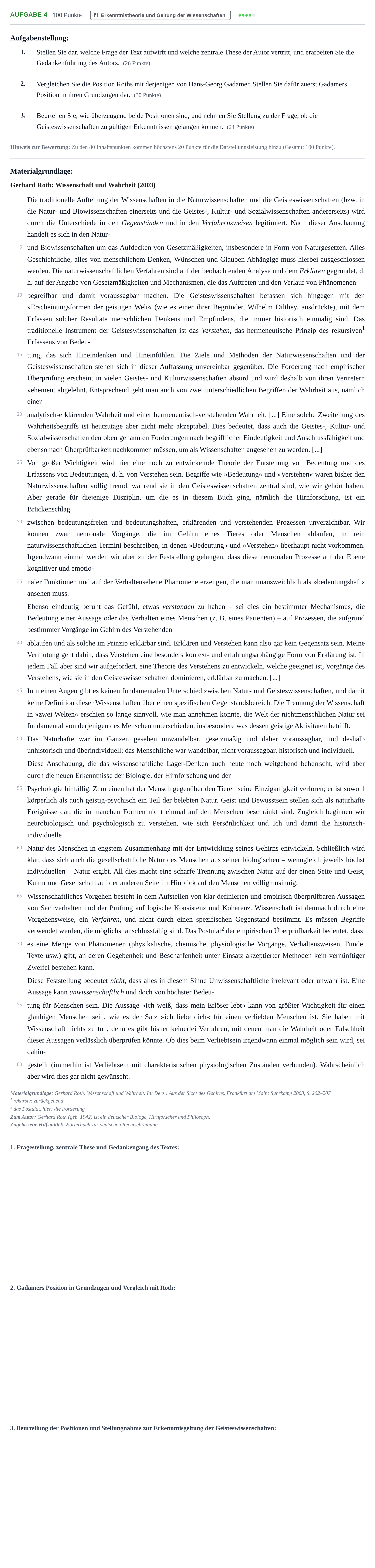 Aufgabenstellung: Aufgabe 4 · Abitur NRW Philosophie LK · Haupttermin 2022