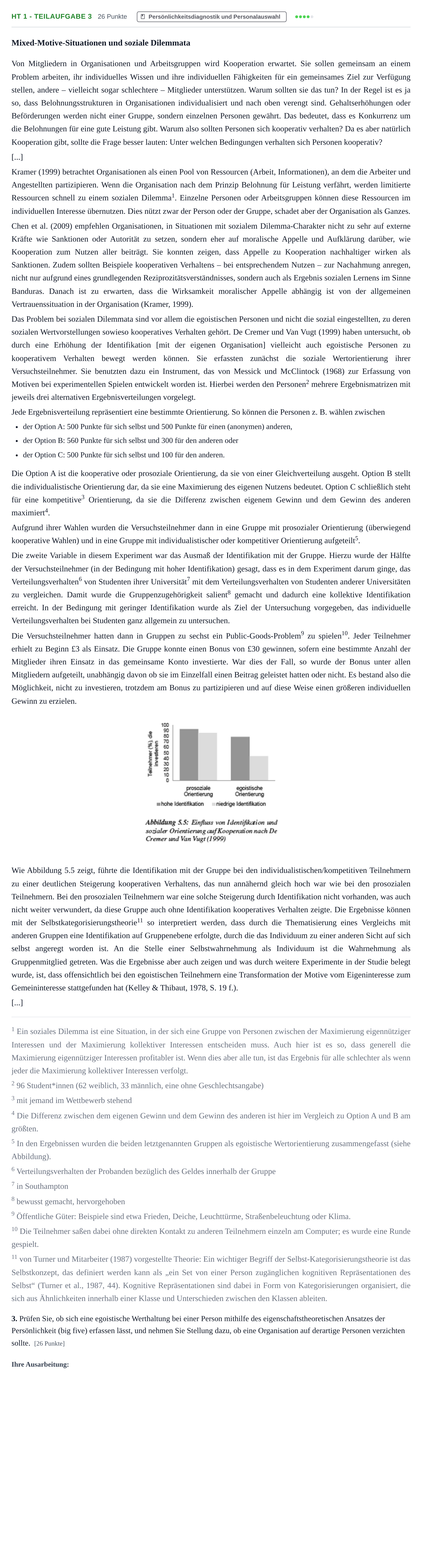Aufgabenstellung: Aufgabe HT 1 - Teilaufgabe 3 · Abitur NRW Psychologie LK · Haupttermin 2021