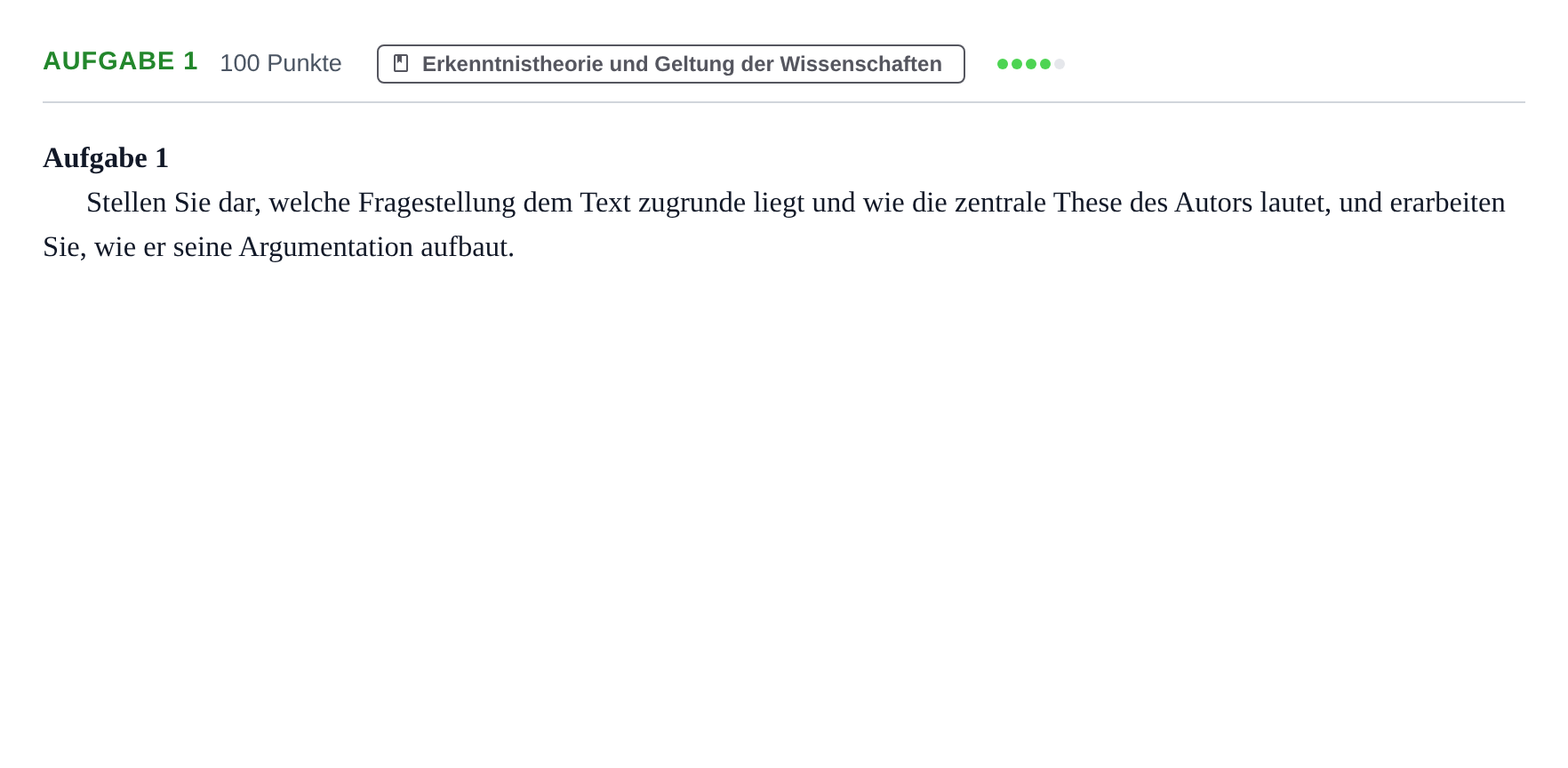 Aufgabenstellung: Aufgabe 1 · Abitur NRW Philosophie LK · Haupttermin · Weiterbildungskolleg 2023