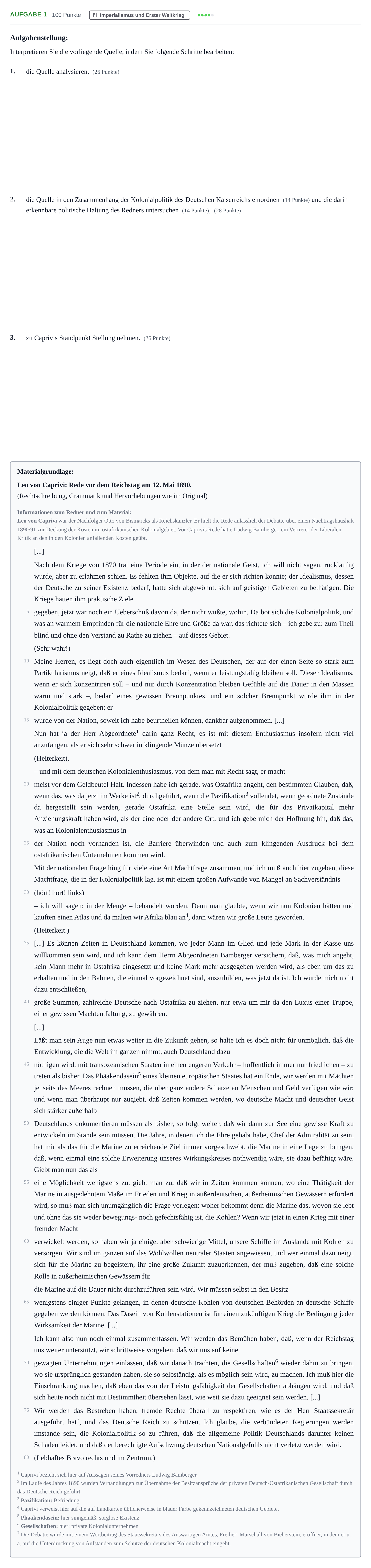 Aufgabenstellung: Aufgabe 1 · Abitur NRW Geschichte LK · Haupttermin 2023