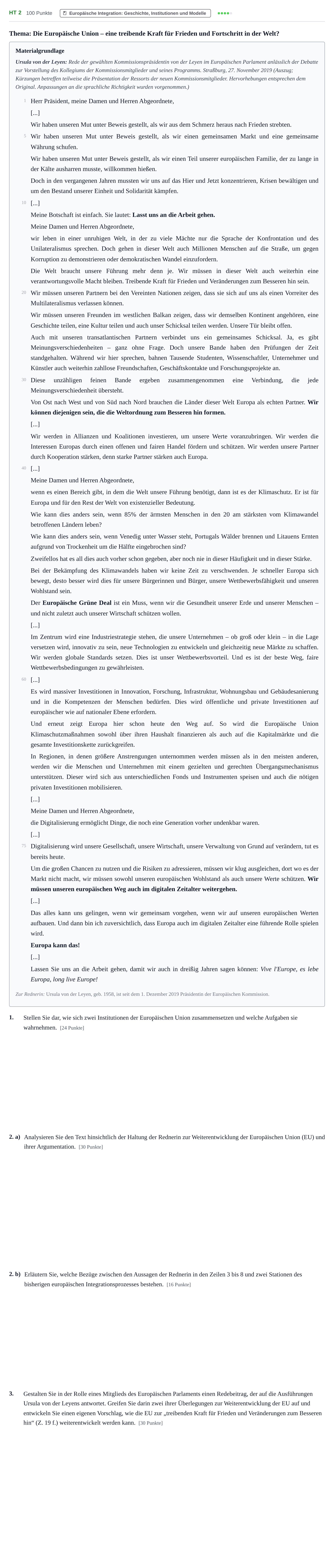 Aufgabenstellung: Aufgabe HT 2 · Abitur NRW Sozialwissenschaften GK · Haupttermin · Wirtschaft 2021