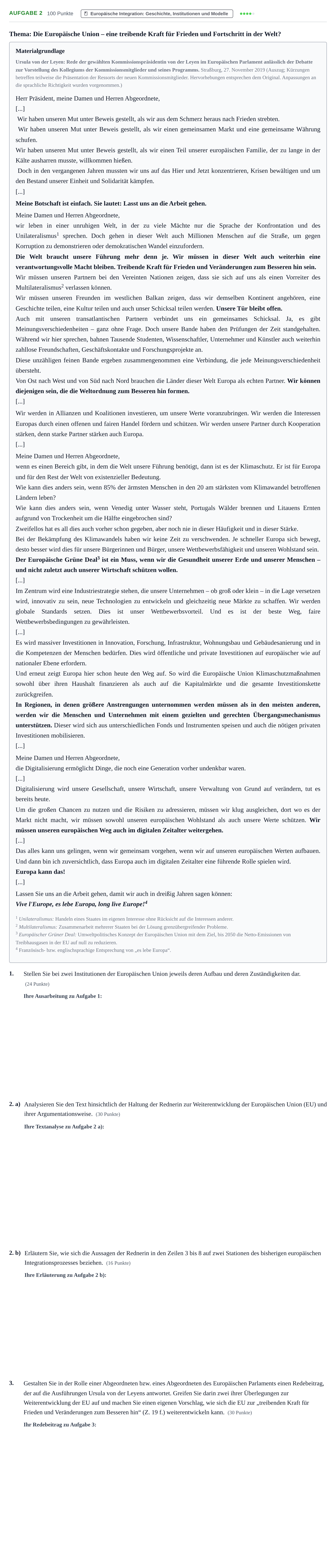 Aufgabenstellung: Aufgabe 2 · Abitur NRW Sozialwissenschaften GK · Haupttermin 2021