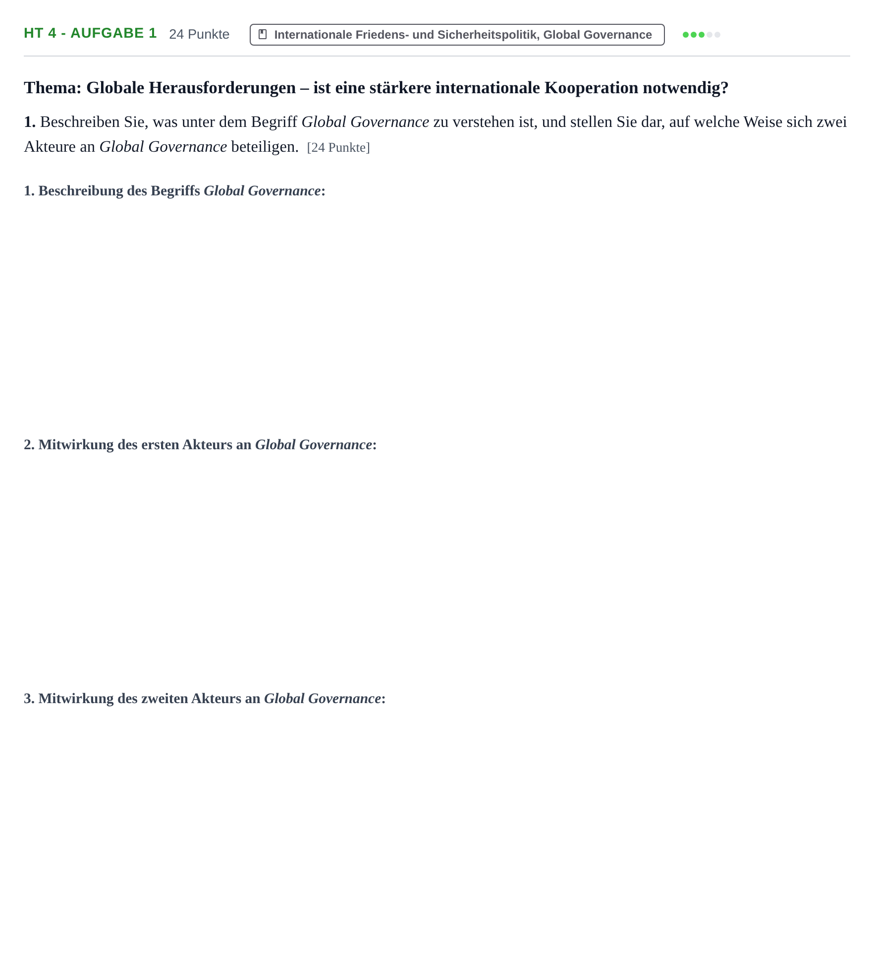Aufgabenstellung: Aufgabe HT 4 - Aufgabe 1 · Abitur NRW Sozialwissenschaften LK · Haupttermin · Wirtschaft 2021