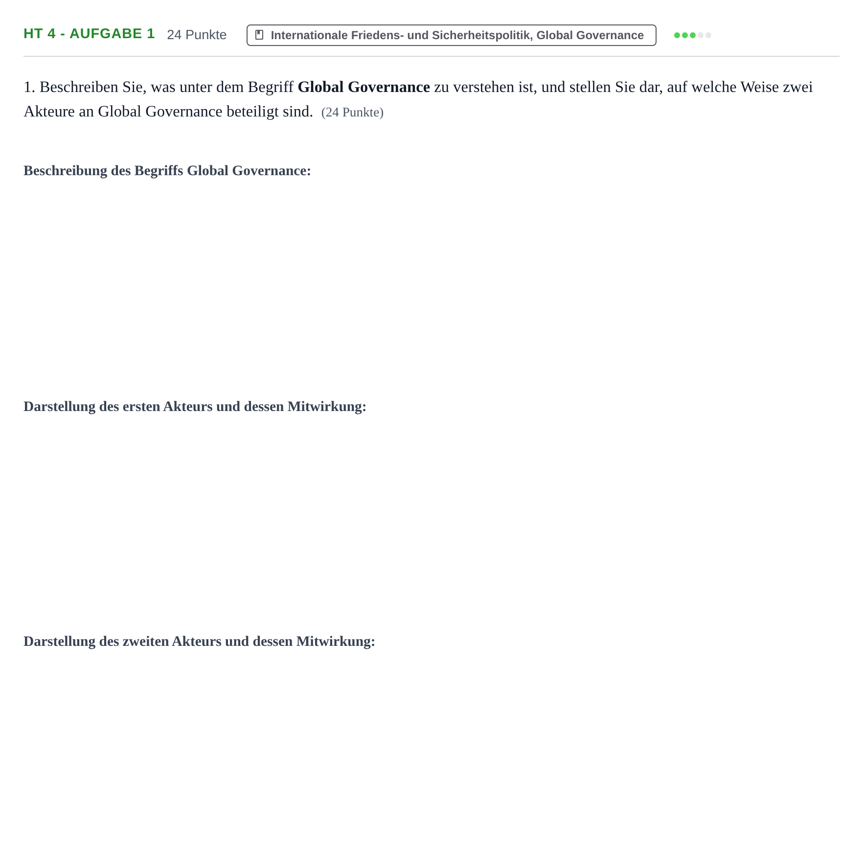 Aufgabenstellung: Aufgabe HT 4 - Aufgabe 1 · Abitur NRW Sozialwissenschaften LK · Haupttermin 2021