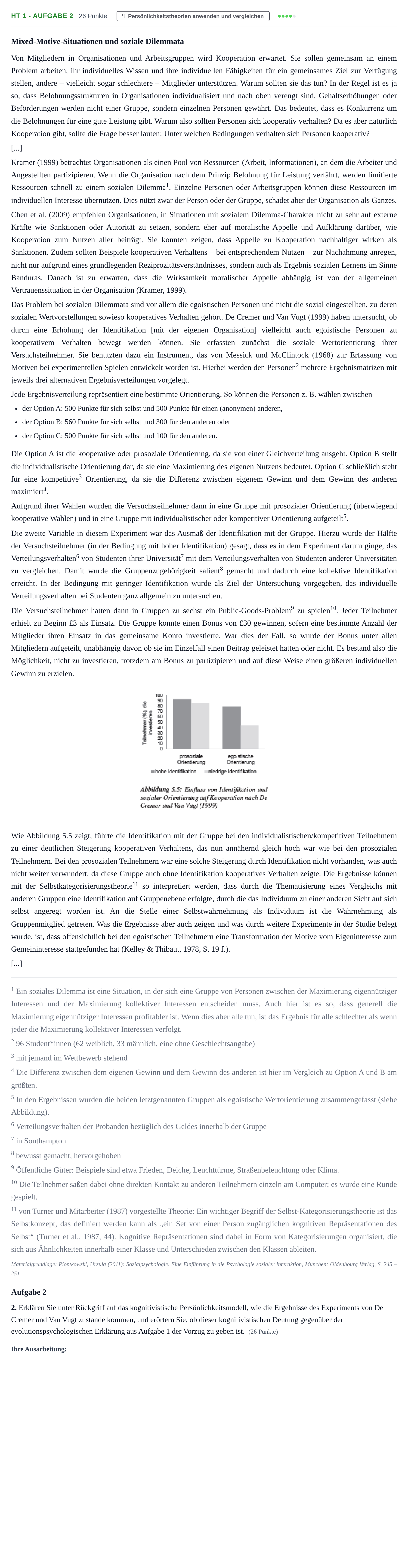 Aufgabenstellung: Aufgabe HT 1 - Aufgabe 2 · Abitur NRW Psychologie LK · Haupttermin · Weiterbildungskolleg 2021