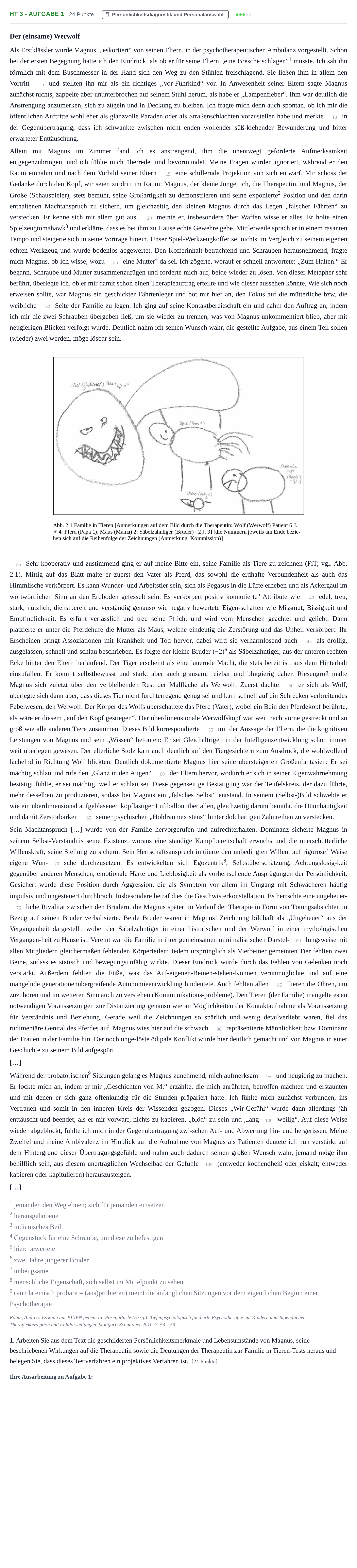 Aufgabenstellung: Aufgabe HT 3 - Aufgabe 1 · Abitur NRW Psychologie LK · Haupttermin · Weiterbildungskolleg 2021