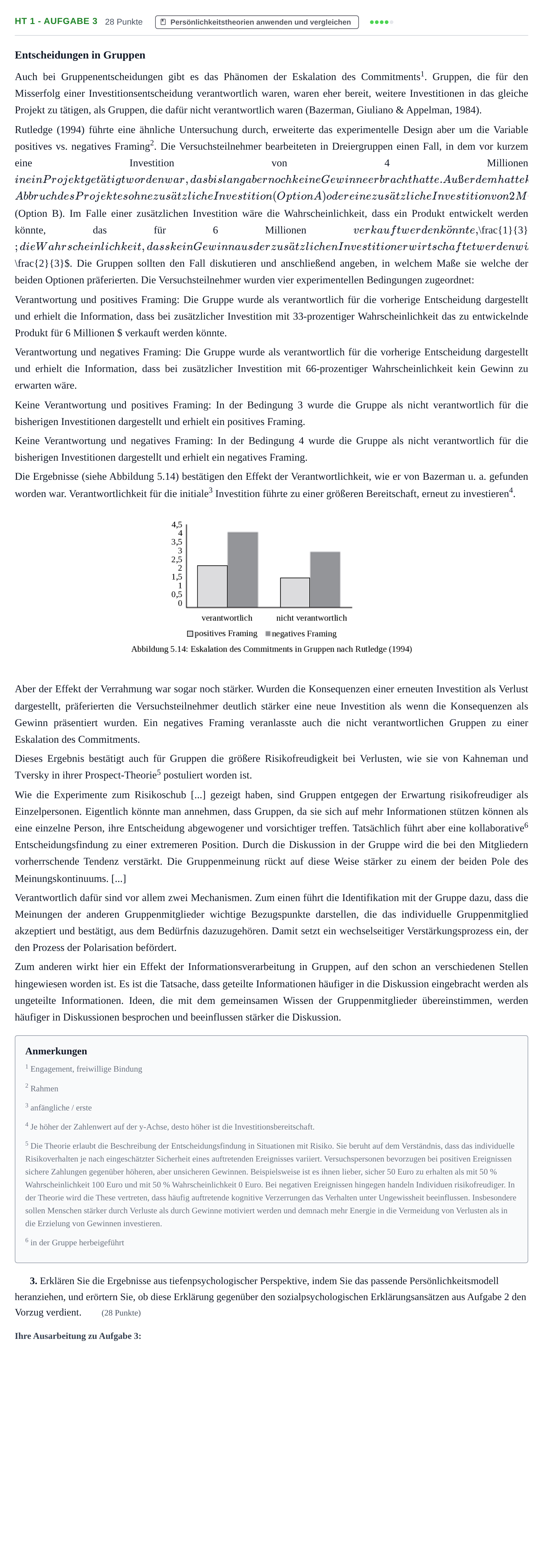 Aufgabenstellung: Aufgabe HT 1 - Aufgabe 3 · Abitur NRW Psychologie GK · Haupttermin 2022