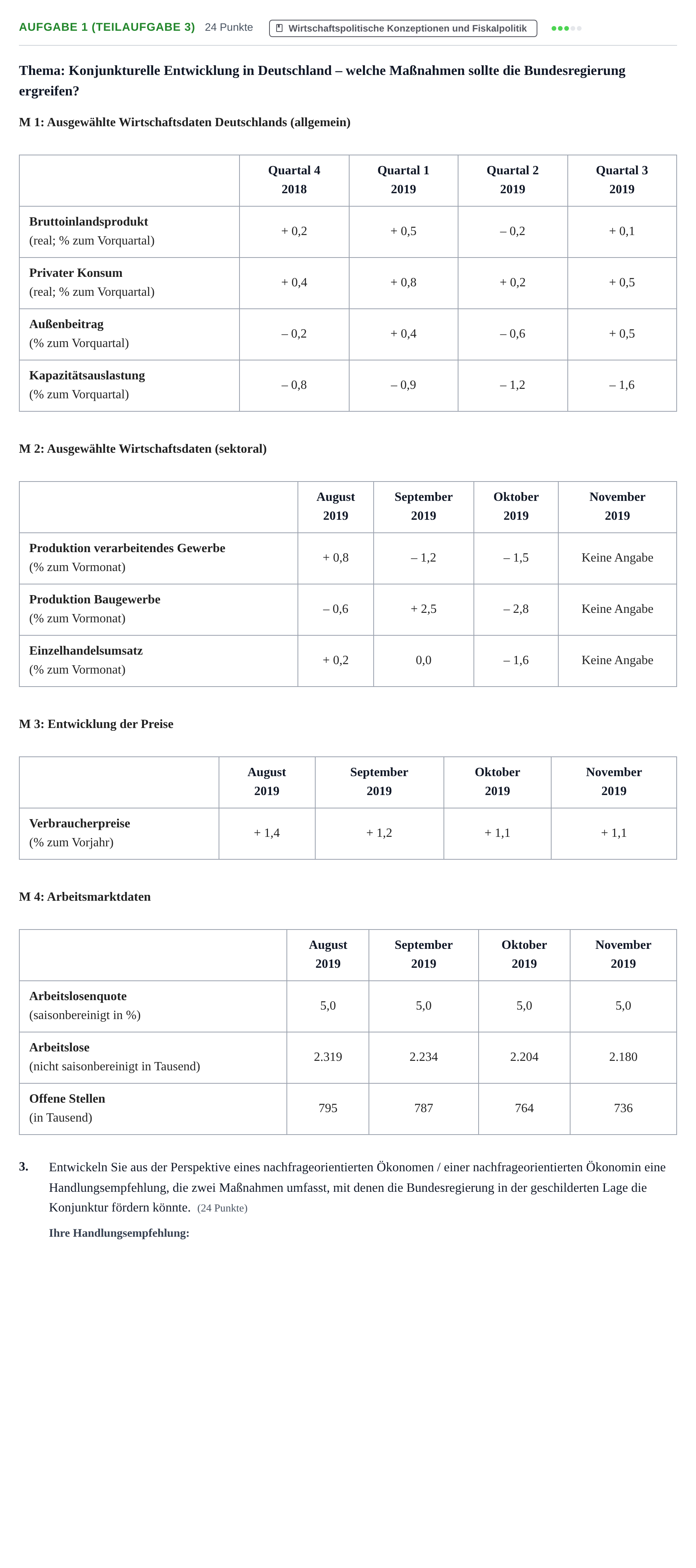Aufgabenstellung: Aufgabe 1 (Teilaufgabe 3) - Wirtschaftspolitische… · Abitur NRW Volkswirtschaftslehre GK · Haupttermin · Weiterbildungskolleg 2021