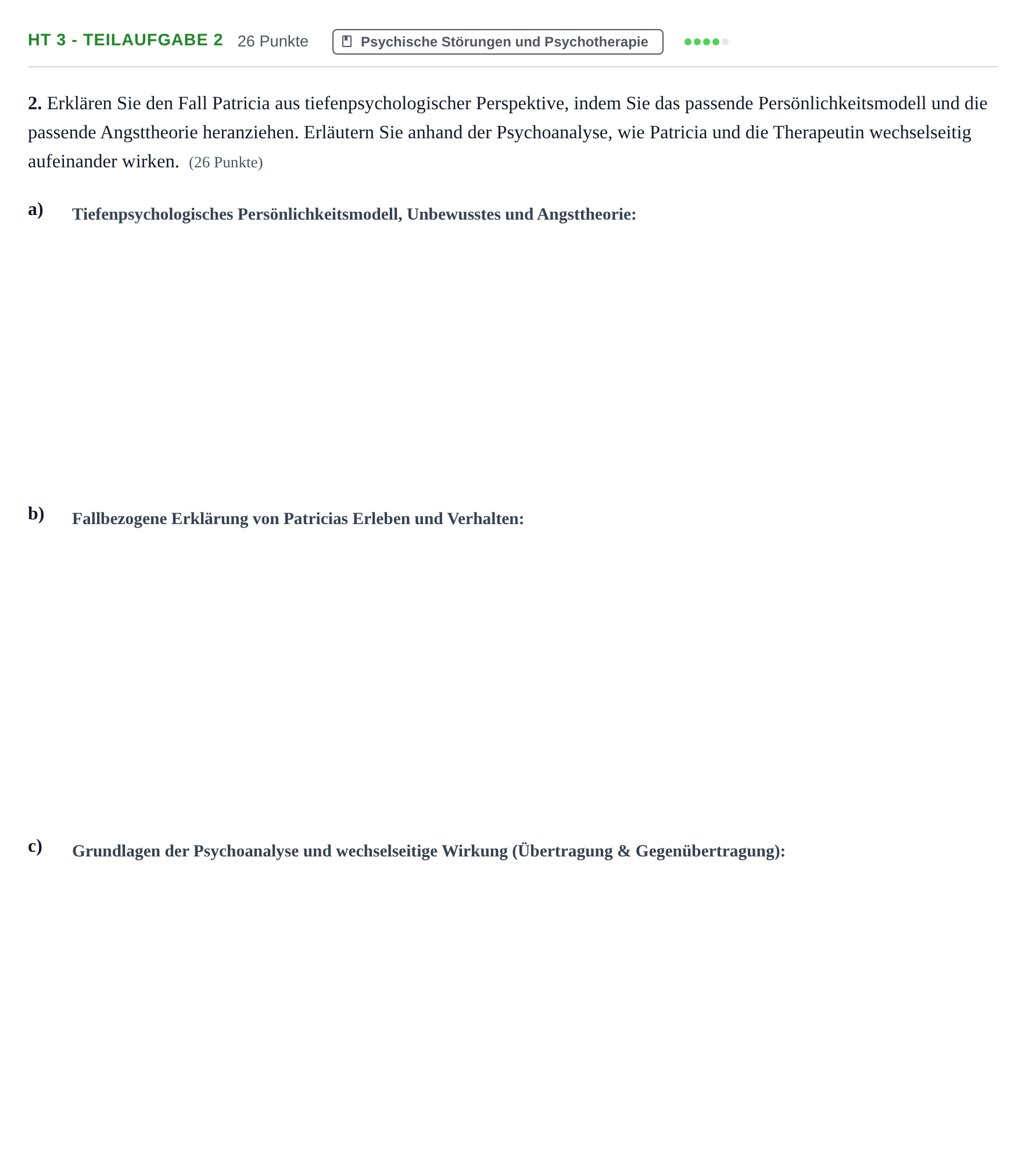 Aufgabenstellung: Aufgabe HT 3 - Teilaufgabe 2 · Abitur NRW Psychologie GK · Haupttermin 2023