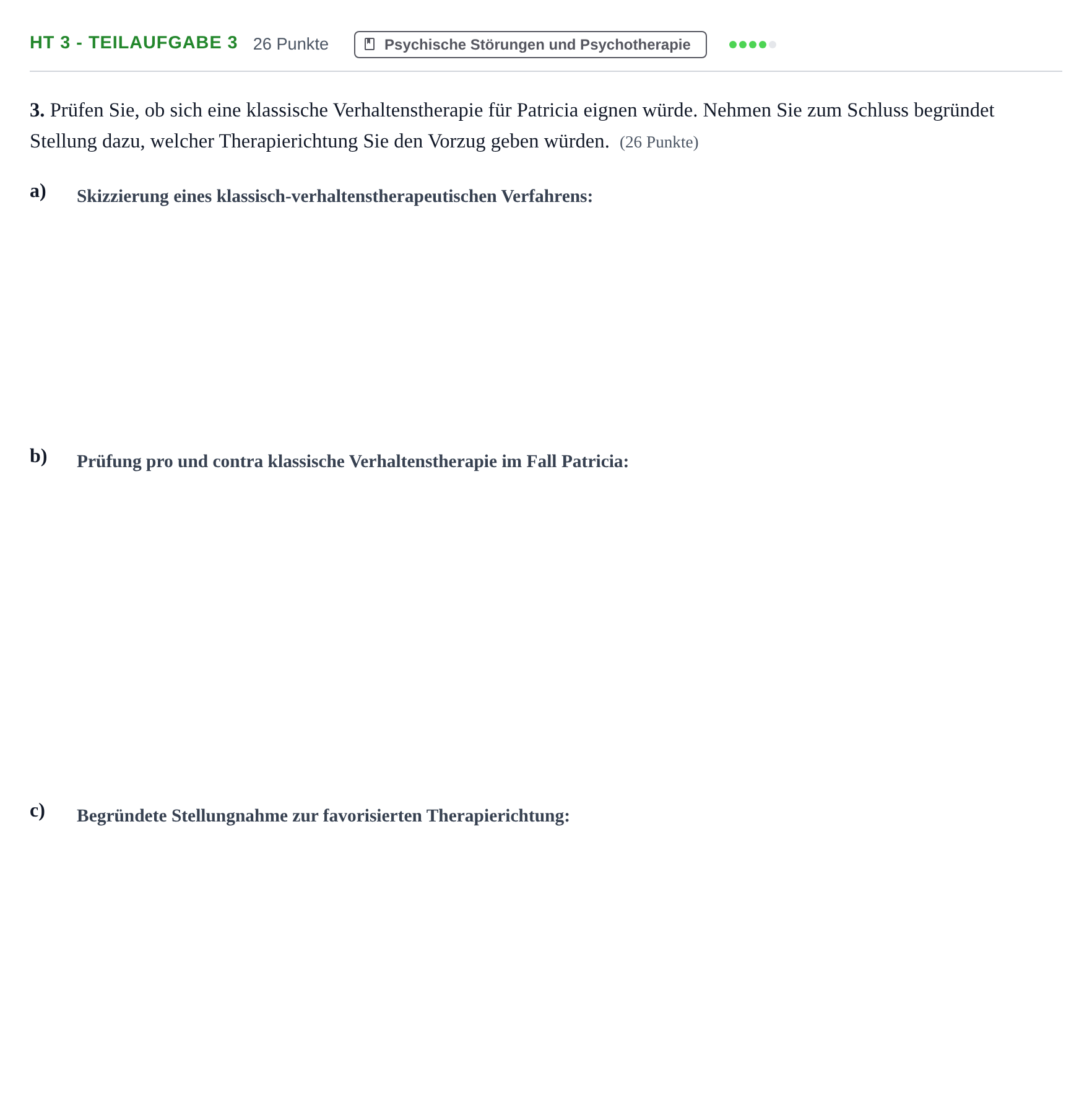 Aufgabenstellung: Aufgabe HT 3 - Teilaufgabe 3 · Abitur NRW Psychologie GK · Haupttermin 2023