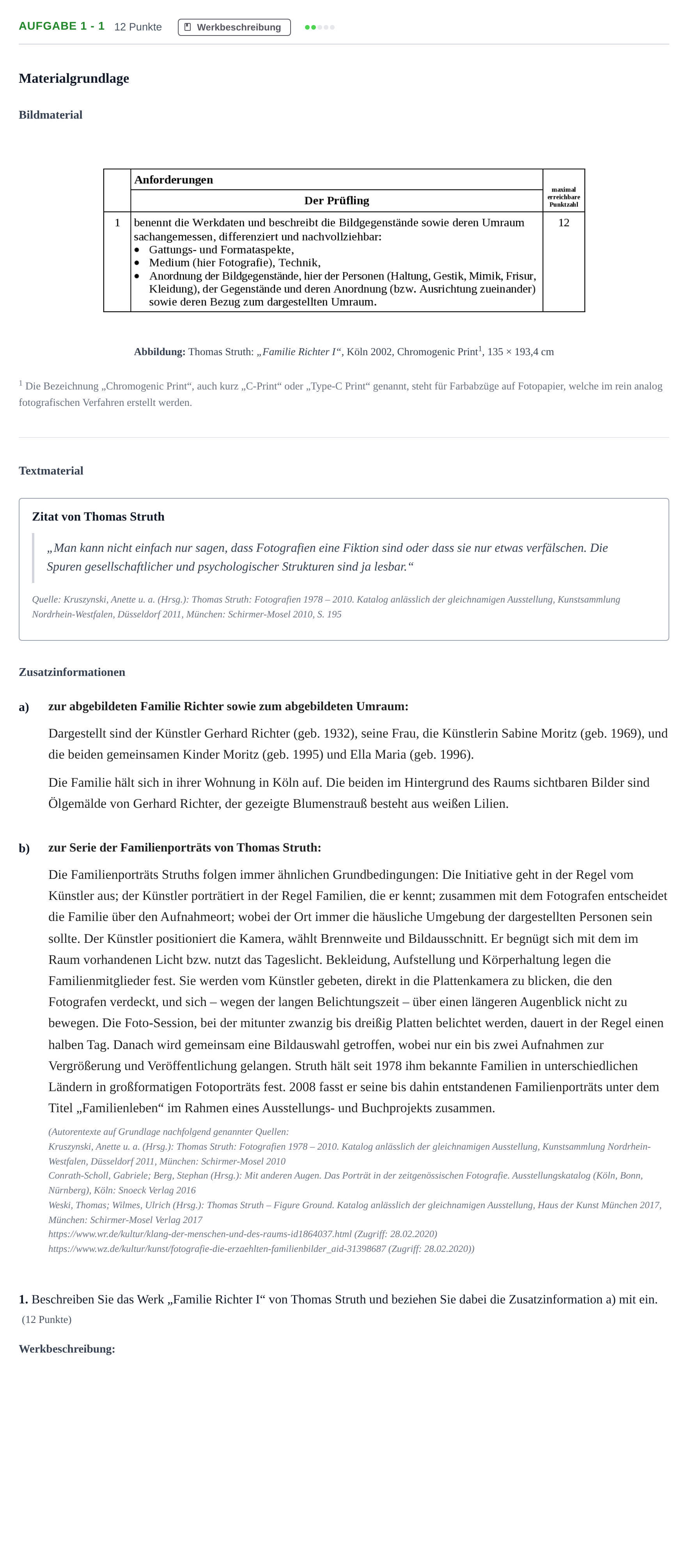 Aufgabenstellung: Aufgabe 1 - 1 · Abitur NRW Kunst GK · Haupttermin 2021