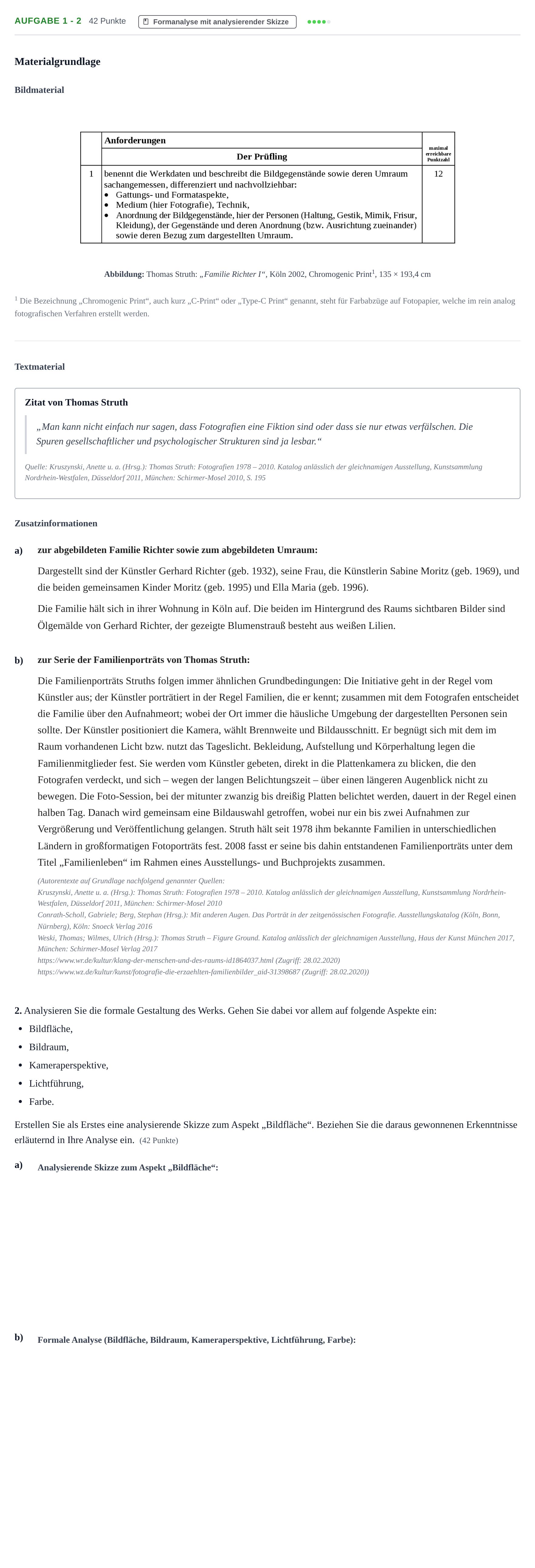 Aufgabenstellung: Aufgabe 1 - 2 · Abitur NRW Kunst GK · Haupttermin 2021