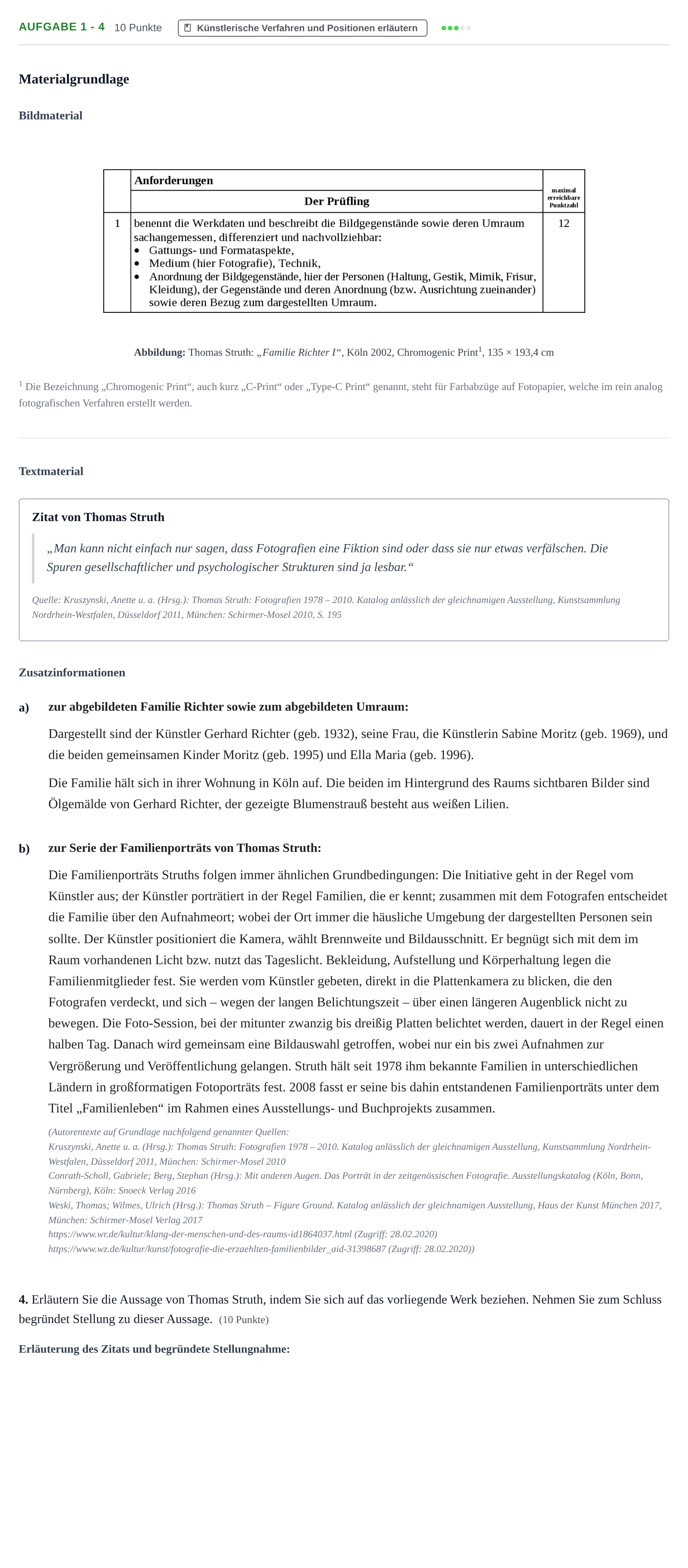 Aufgabenstellung: Aufgabe 1 - 4 · Abitur NRW Kunst GK · Haupttermin 2021
