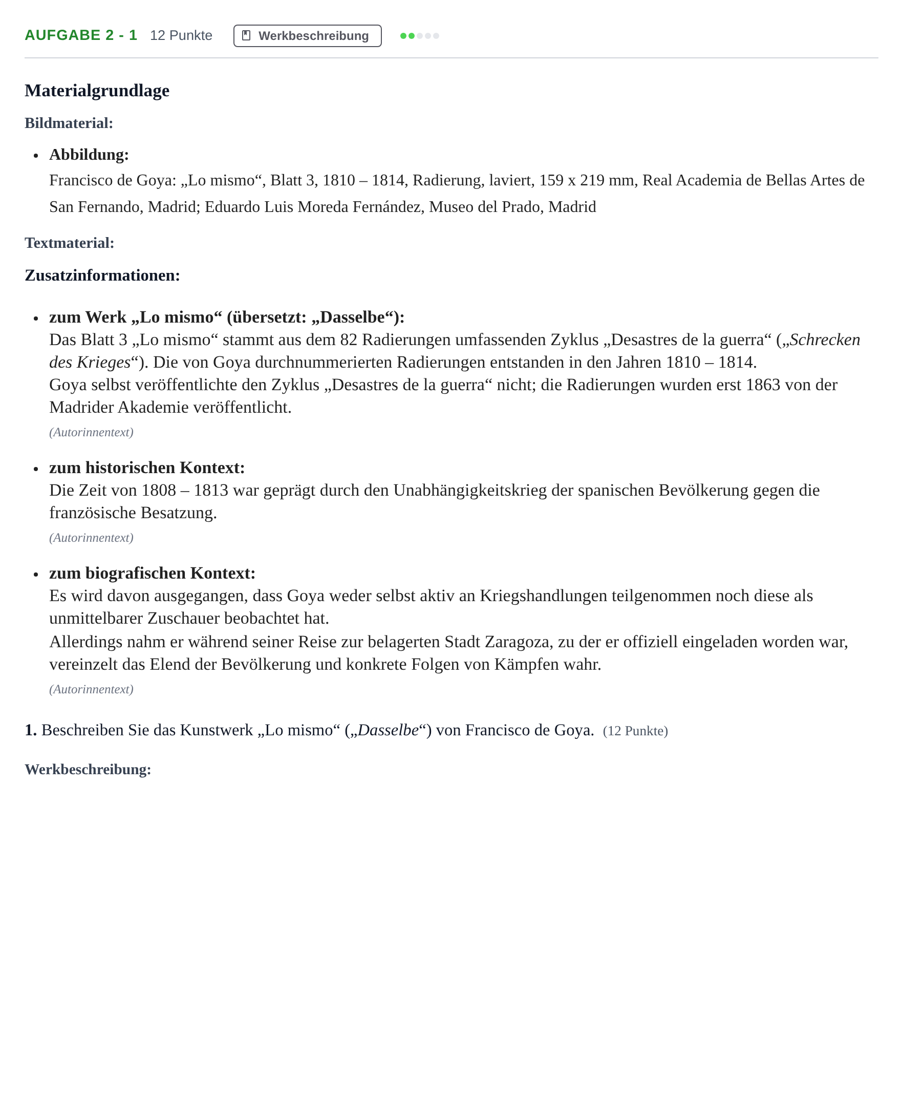 Aufgabenstellung: Aufgabe 2 - 1 · Abitur NRW Kunst GK · Haupttermin 2021