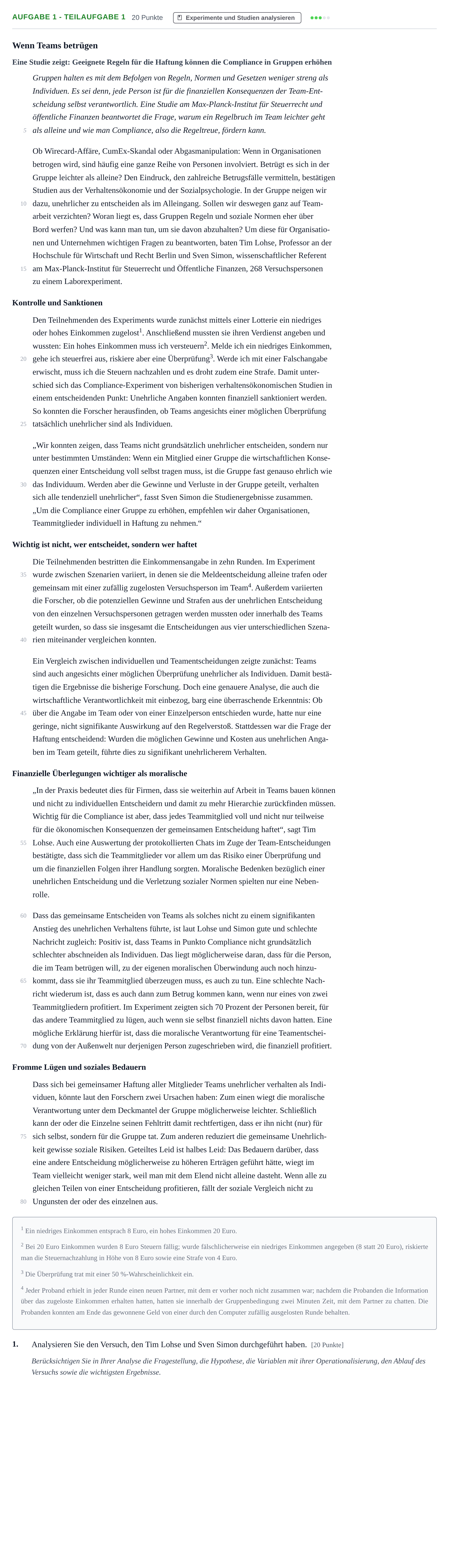Aufgabenstellung: Aufgabe 1 - Teilaufgabe 1 · Abitur NRW Psychologie LK · Haupttermin 2023