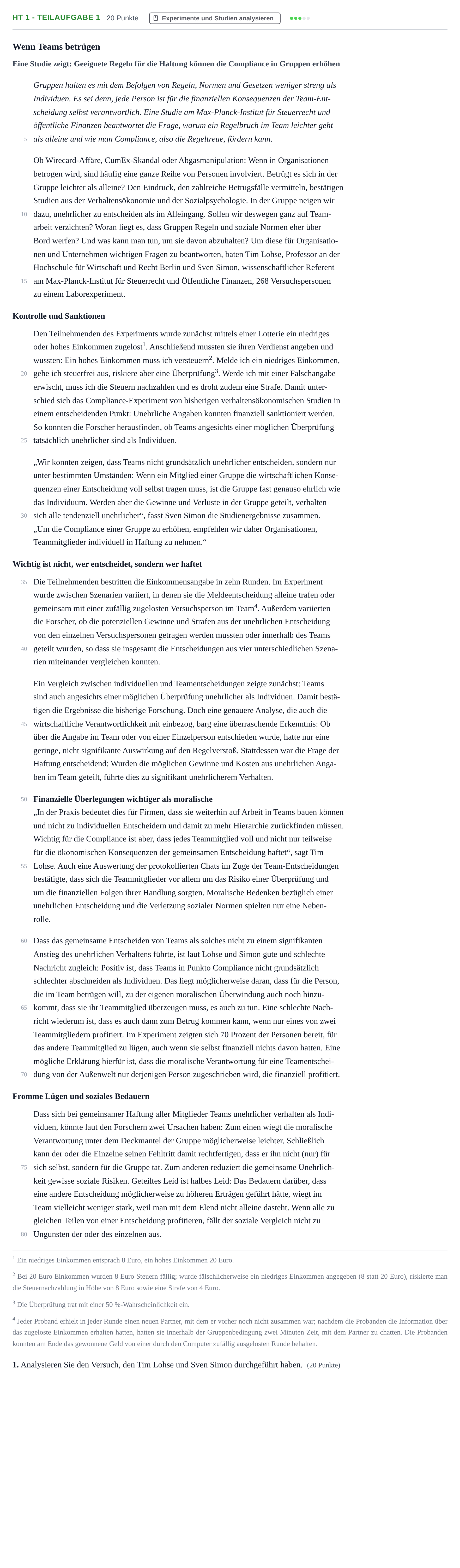 Aufgabenstellung: Aufgabe HT 1 - Teilaufgabe 1 · Abitur NRW Psychologie LK · Haupttermin · Weiterbildungskolleg 2023