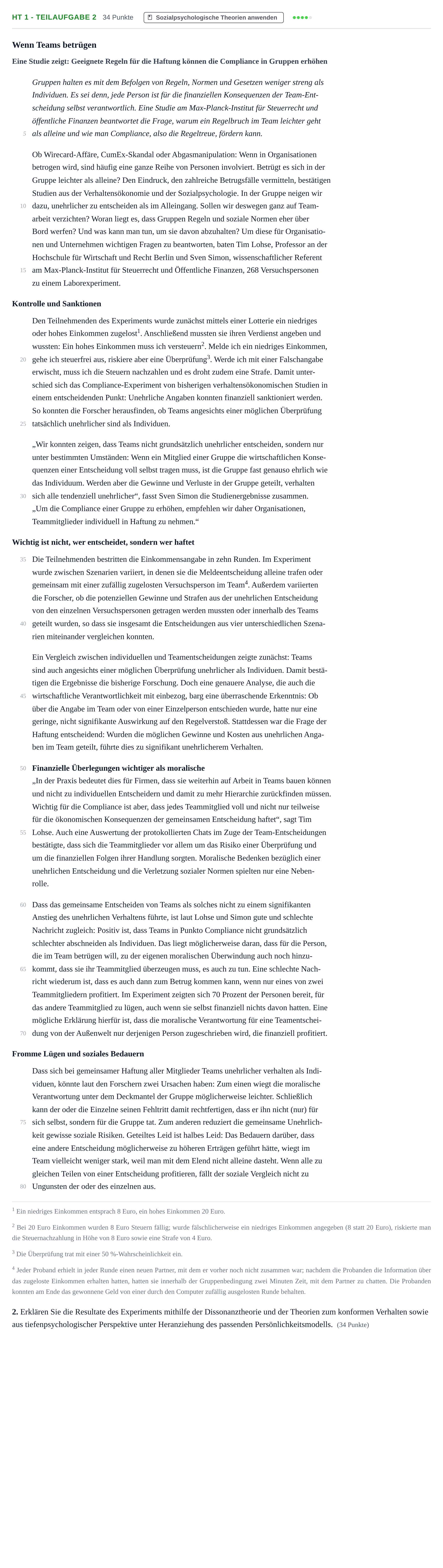 Aufgabenstellung: Aufgabe HT 1 - Teilaufgabe 2 · Abitur NRW Psychologie LK · Haupttermin · Weiterbildungskolleg 2023
