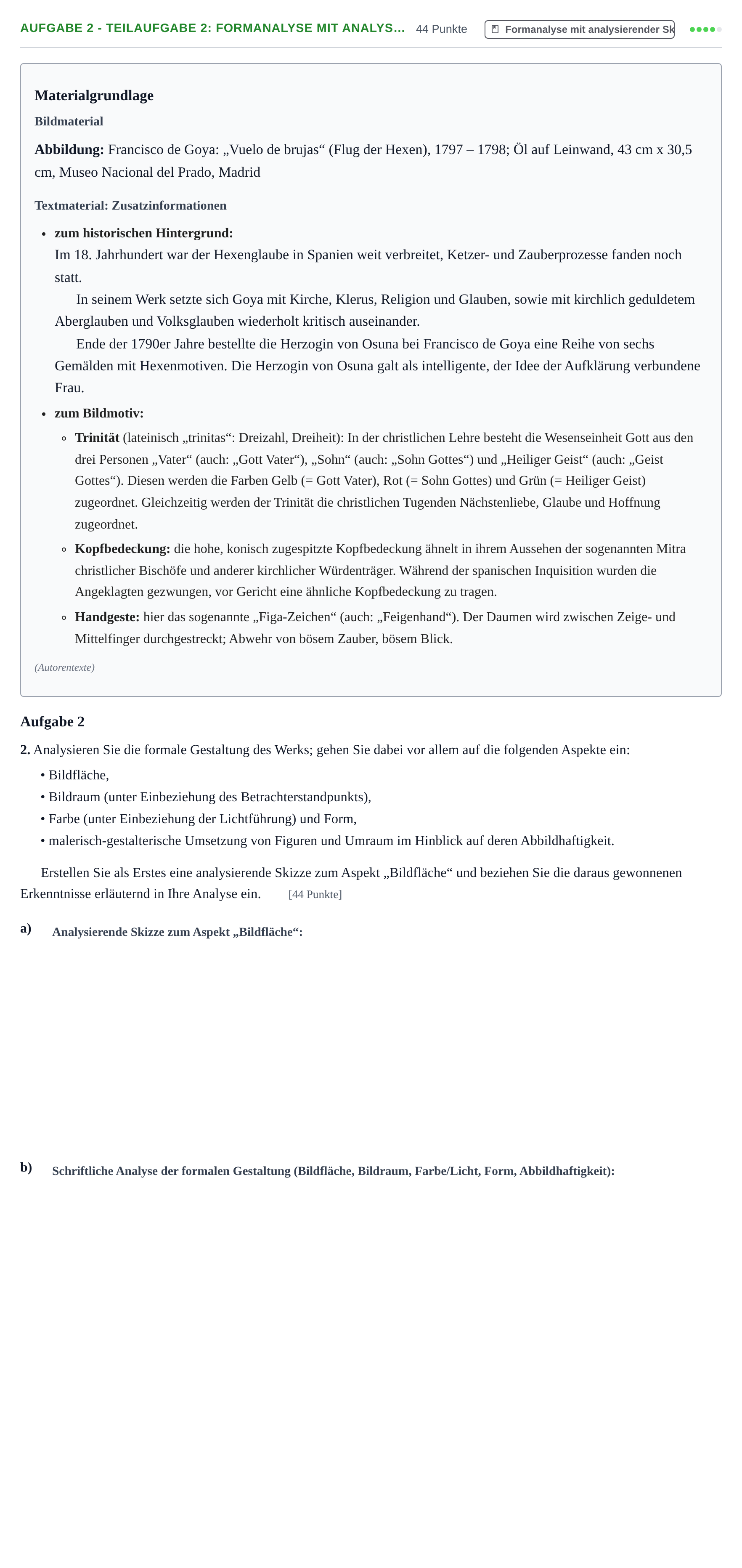 Aufgabenstellung: Aufgabe 2 - Teilaufgabe 2: Formanalyse mit analys… · Abitur NRW Kunst GK · Haupttermin 2022