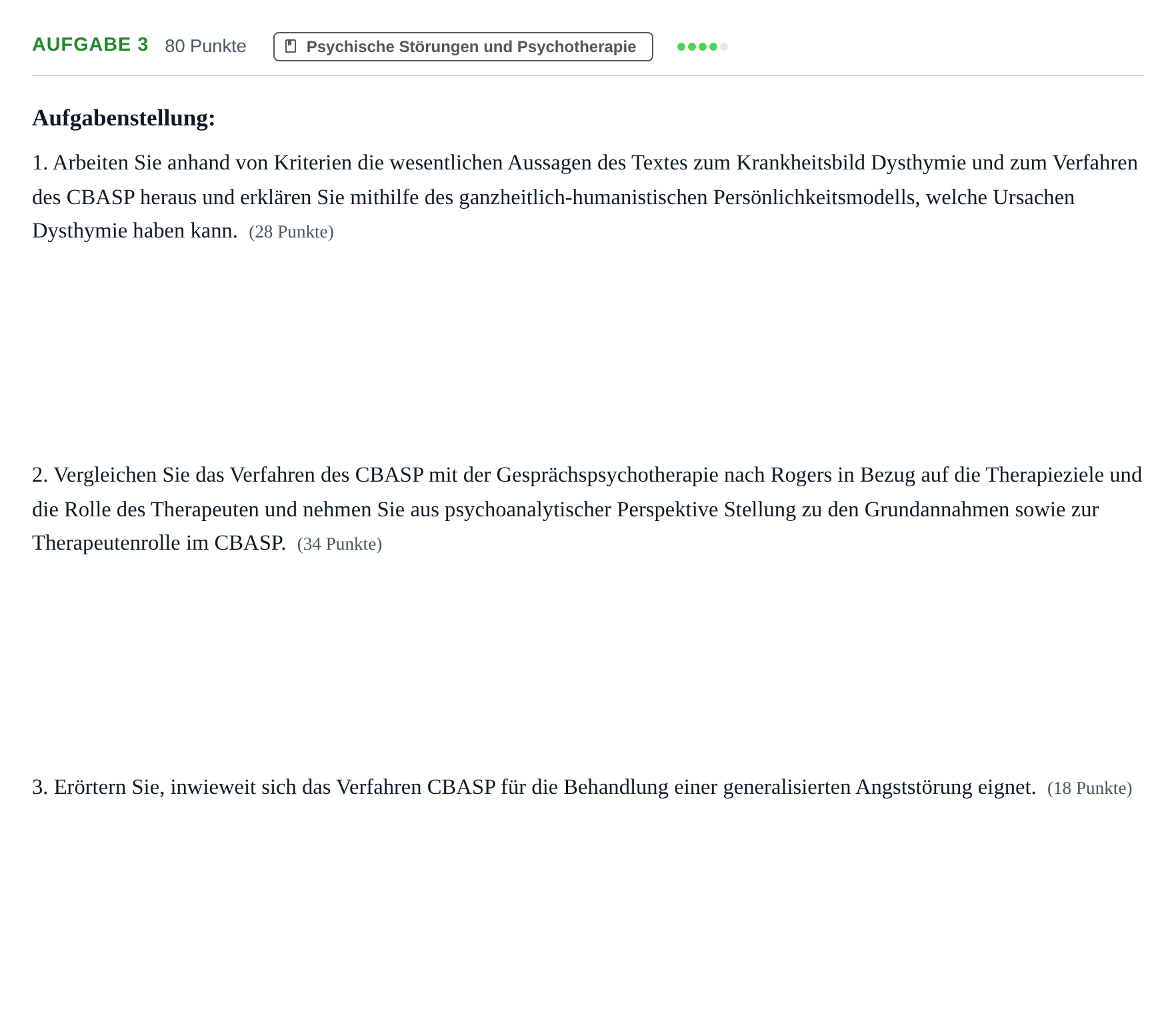 Aufgabenstellung: Aufgabe 3 · Abitur NRW Psychologie LK · Nachtermin 2023