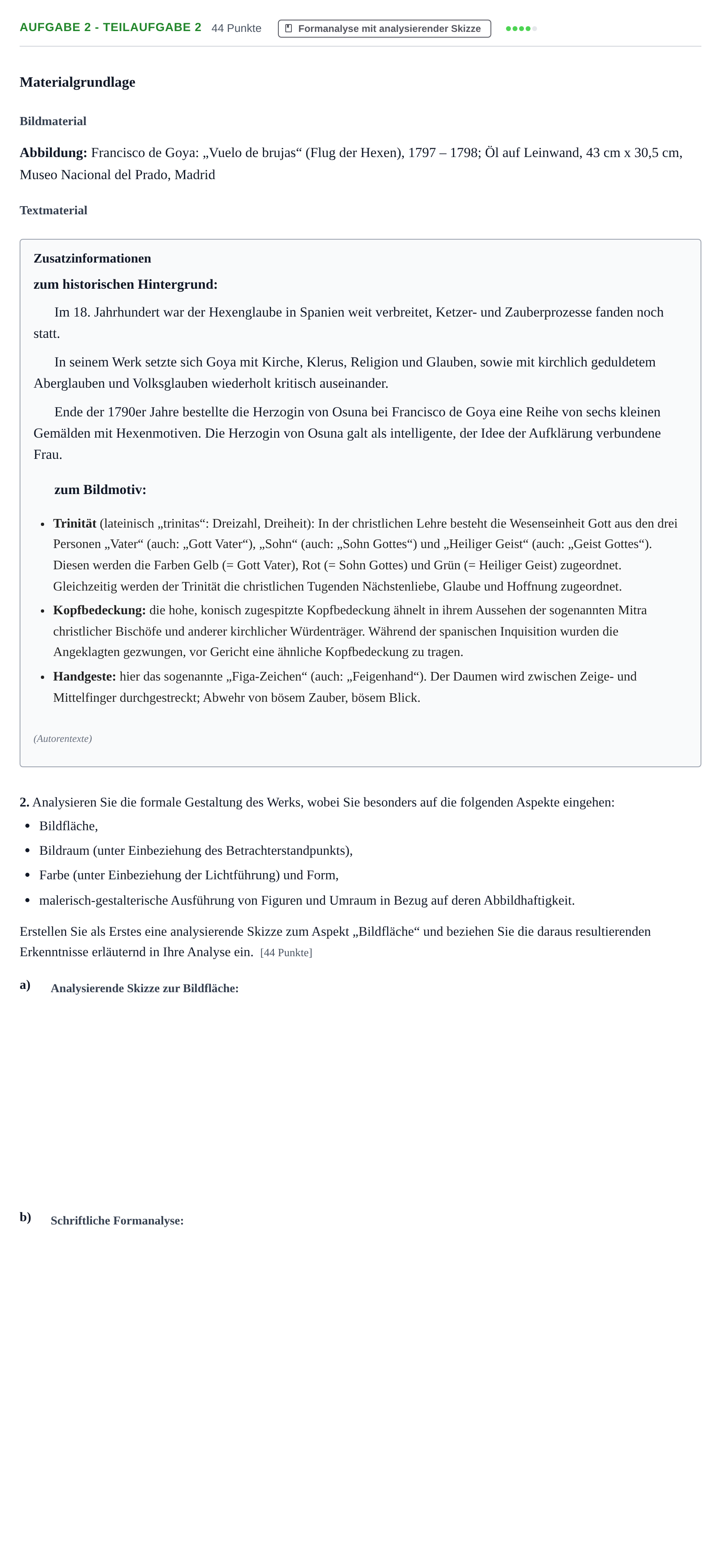 Aufgabenstellung: Aufgabe 2 - Teilaufgabe 2 · Abitur NRW Kunst GK · Haupttermin · Weiterbildungskolleg 2022