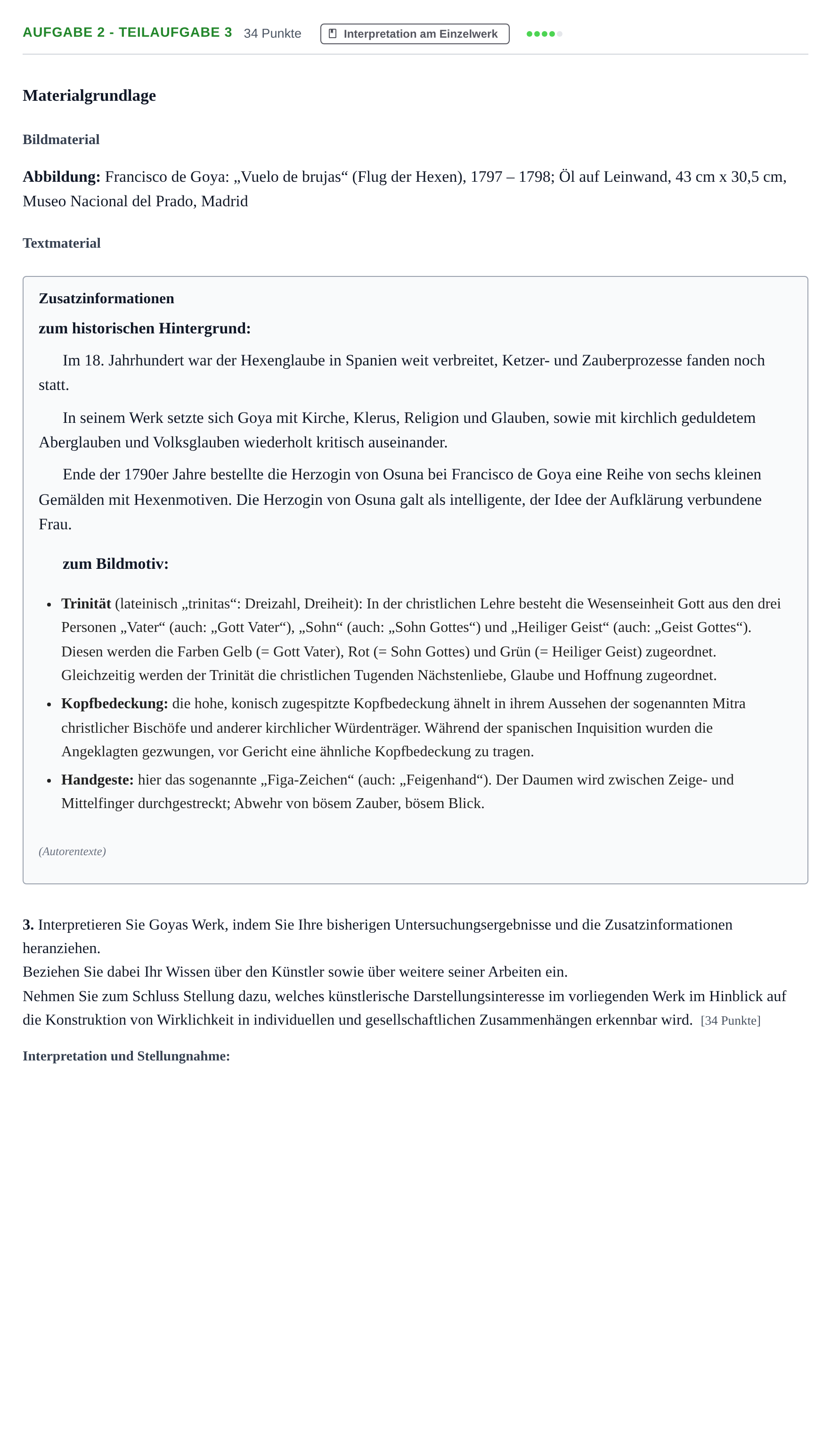 Aufgabenstellung: Aufgabe 2 - Teilaufgabe 3 · Abitur NRW Kunst GK · Haupttermin · Weiterbildungskolleg 2022