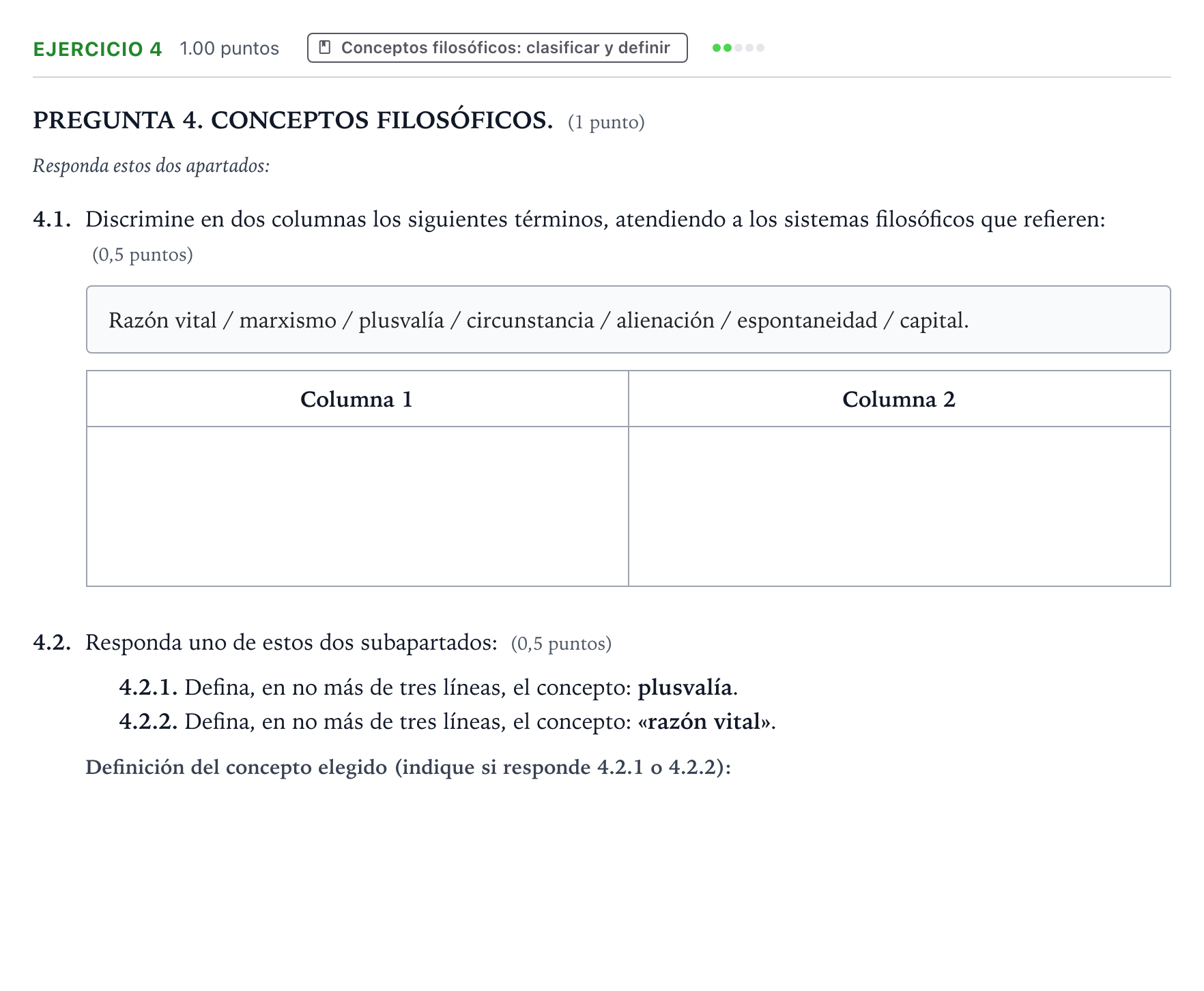 Enunciado: Problema 4 · Historia de la Filosofía PAU Galicia Ordinaria 2026