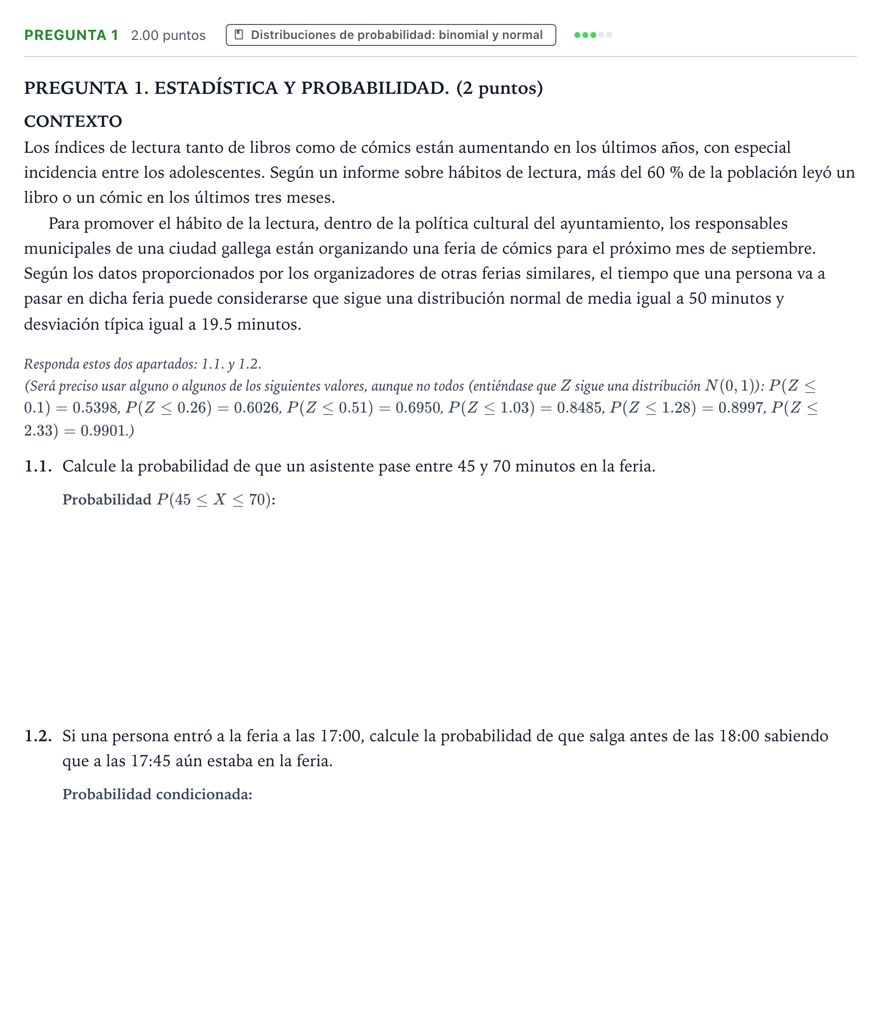 Enunciado: Pregunta 1 · Matemáticas II PAU Galicia Extraordinaria 2026