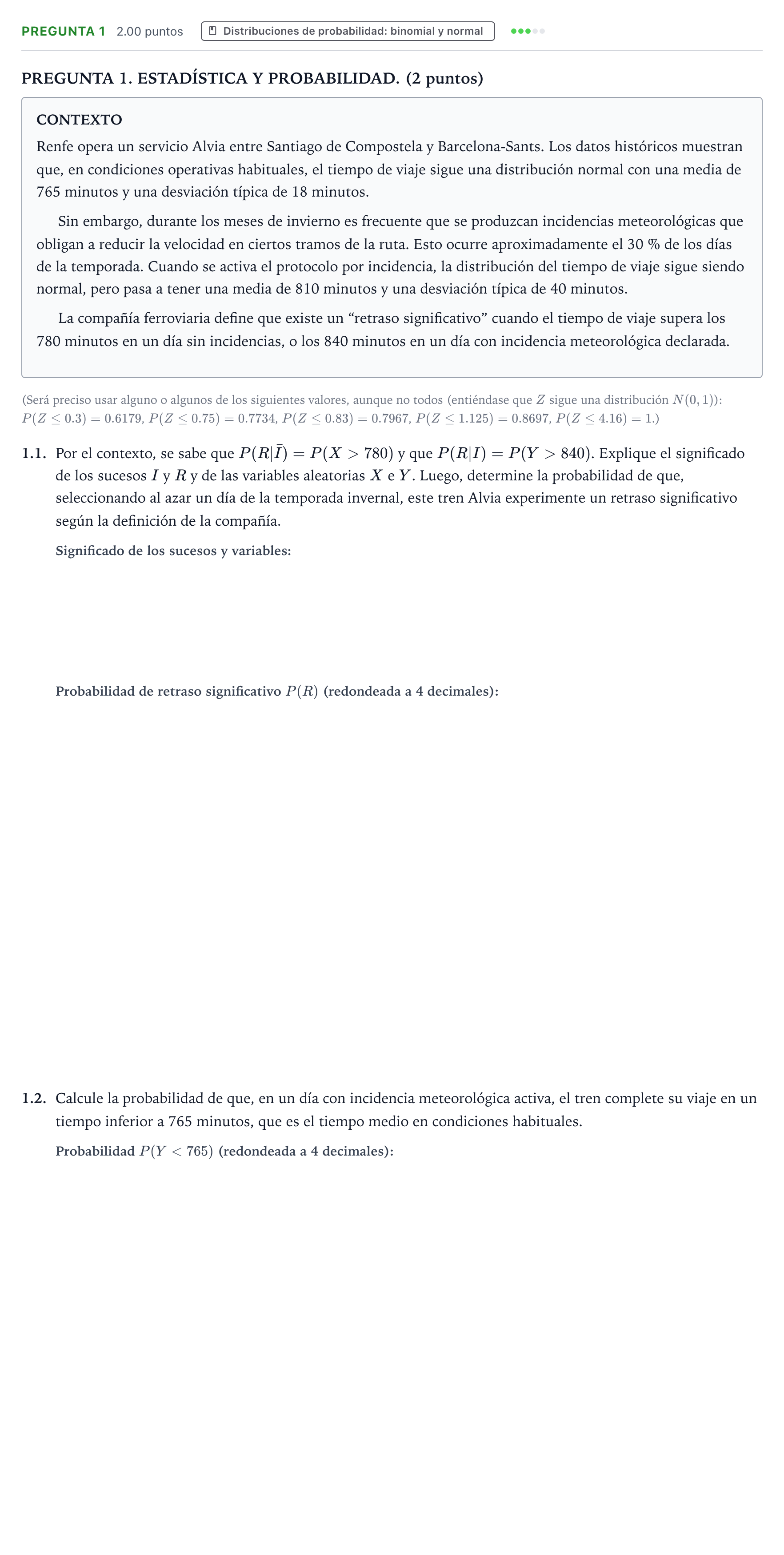 Enunciado: Pregunta 1 · Matemáticas II PAU Galicia Ordinaria 2026