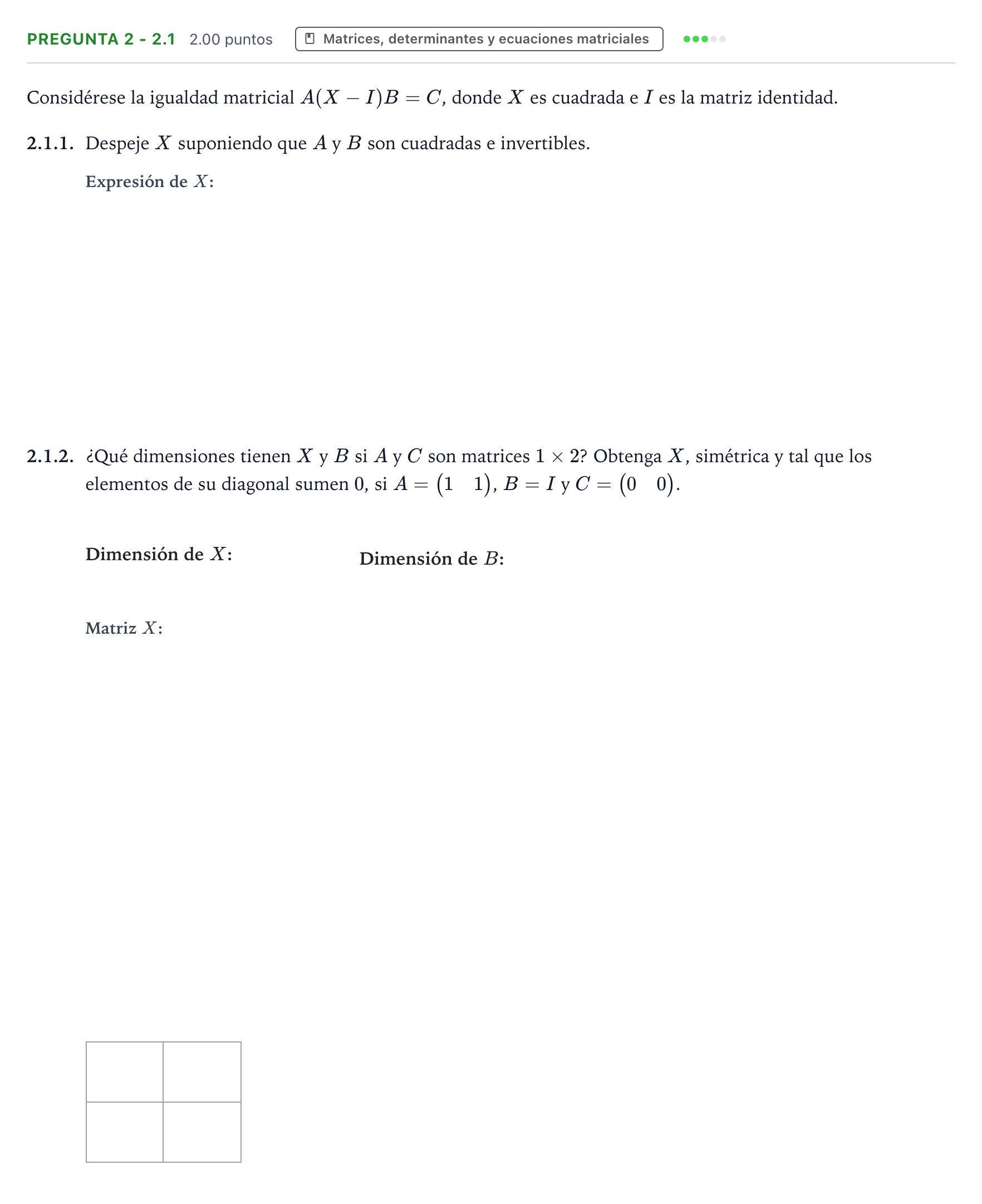 Enunciado: Pregunta 2 - 2.1 · Matemáticas II PAU Galicia Ordinaria 2026