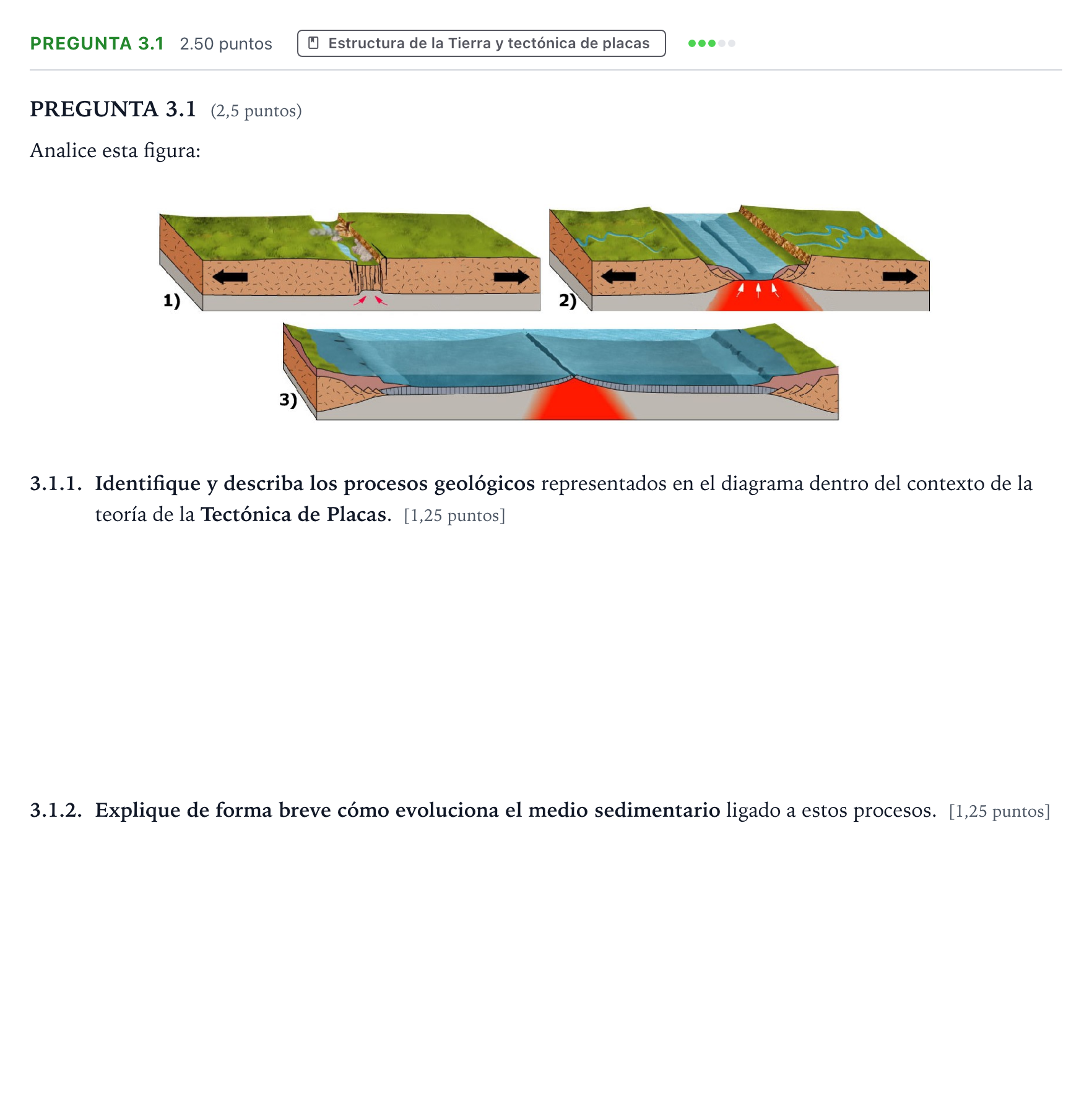 Enunciado: Pregunta 3.1 · Geología y Ciencias Ambientales PAU Galicia Extraordinaria 2026