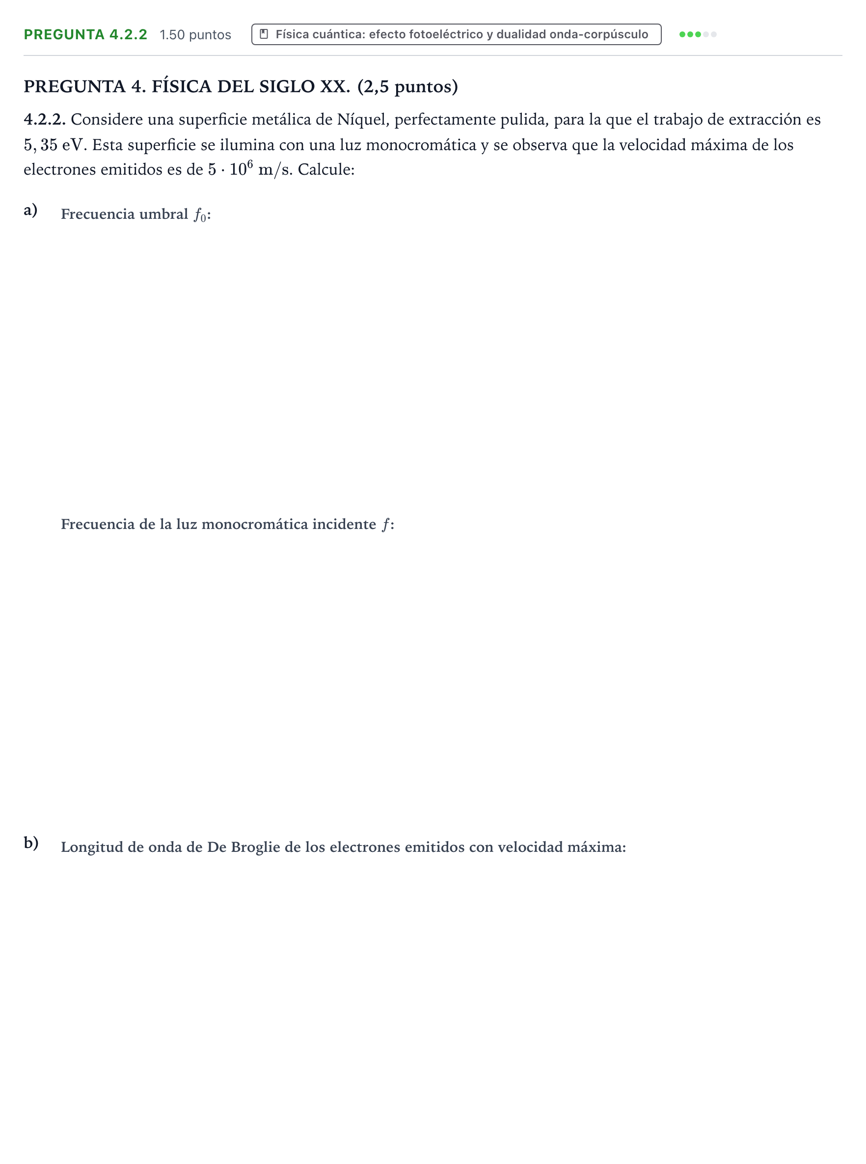 Enunciado: Pregunta 4.2.2 · Física PAU Galicia Ordinaria 2026