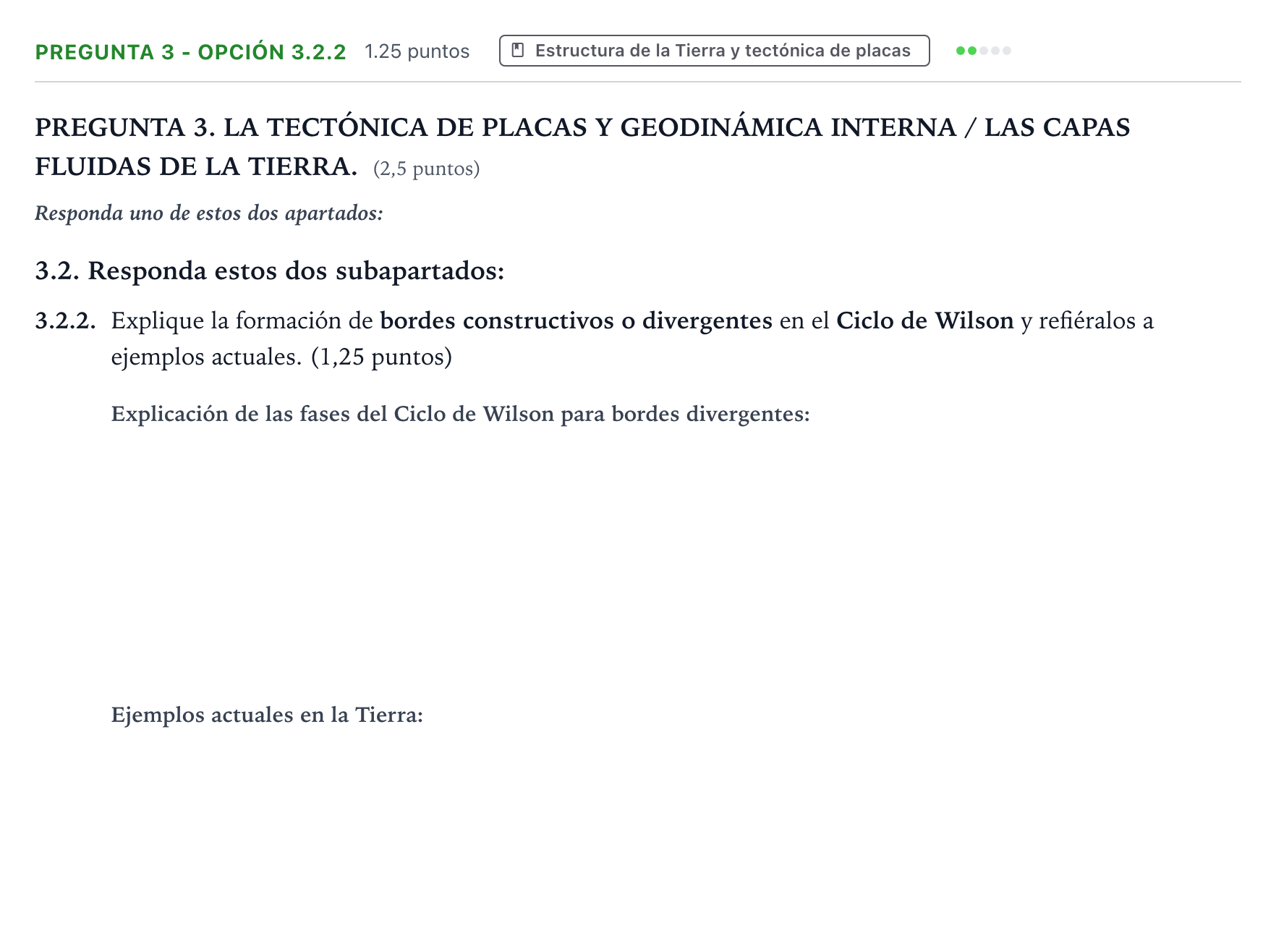 Enunciado: Pregunta 3 - Opción 3.2.2 · Geología y Ciencias Ambientales PAU Galicia Ordinaria 2026